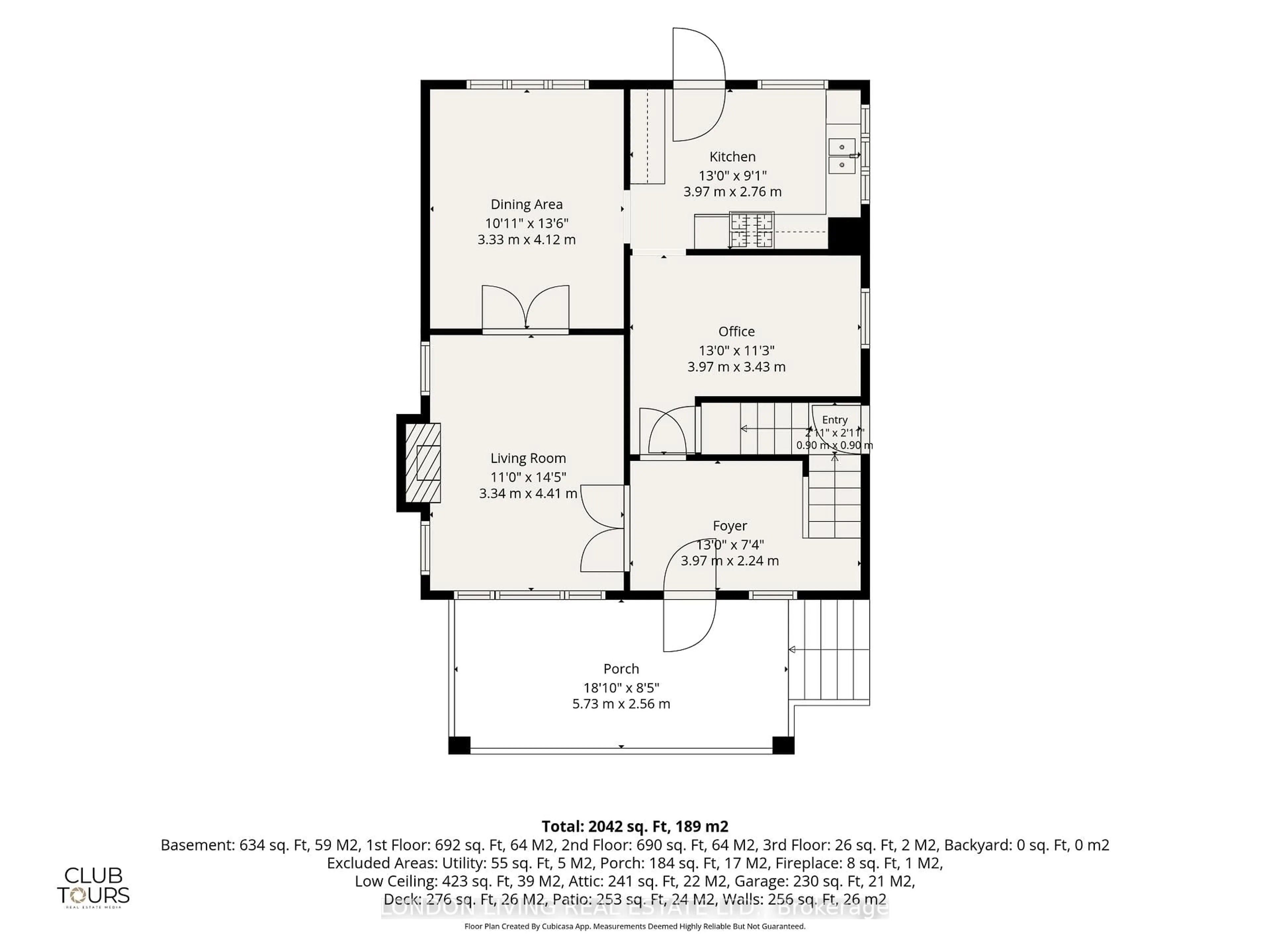 Floor plan for 39 Gerrard St, London South Ontario N6C 4C6