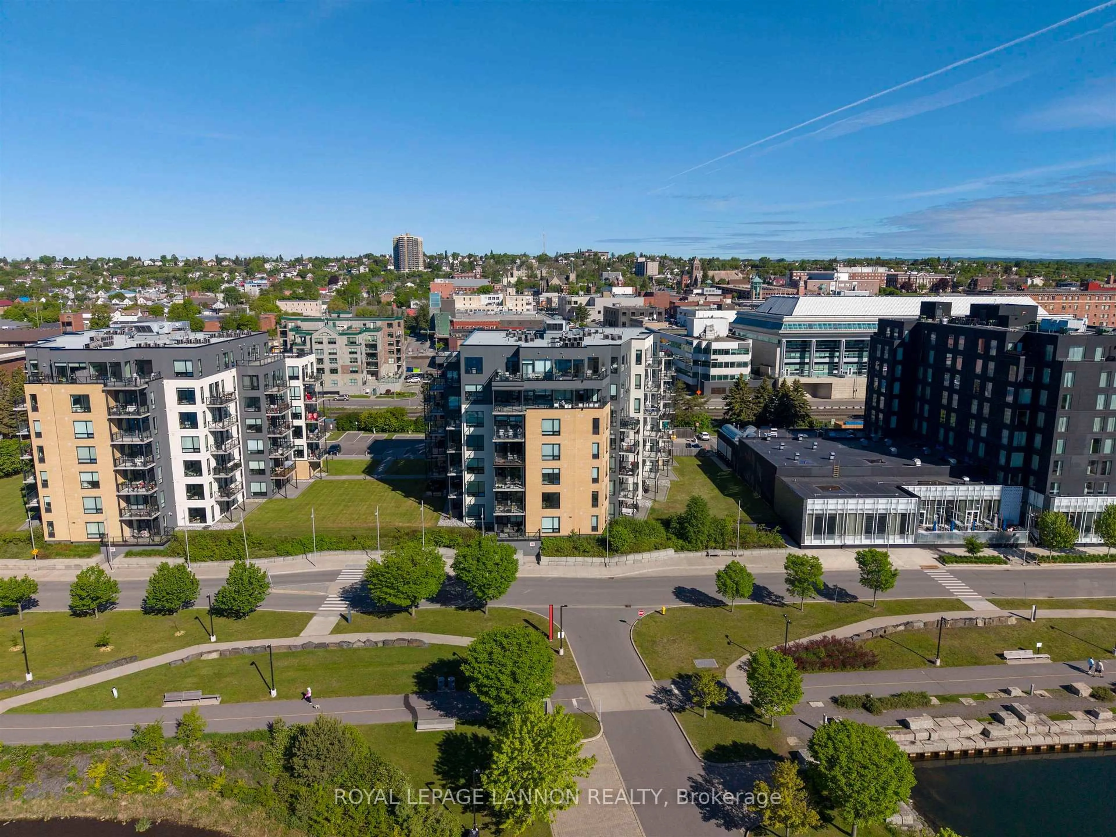 A pic from outside/outdoor area/front of a property/back of a property/a pic from drone, city buildings view from balcony for 2260 Sleeping Giant Pkwy #2104, Thunder Bay Ontario P7A 0E7