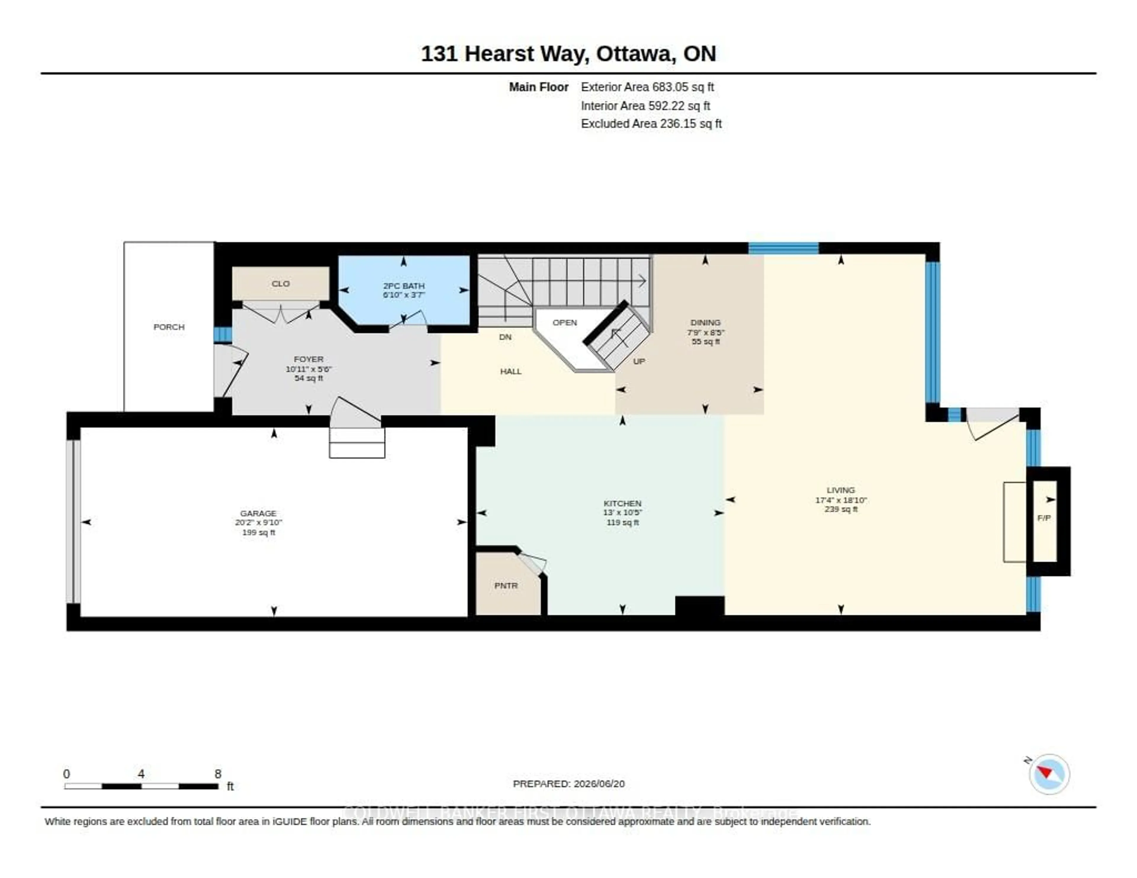 Floor plan for 131 Hearst Way, Ottawa Ontario K2L 4G5