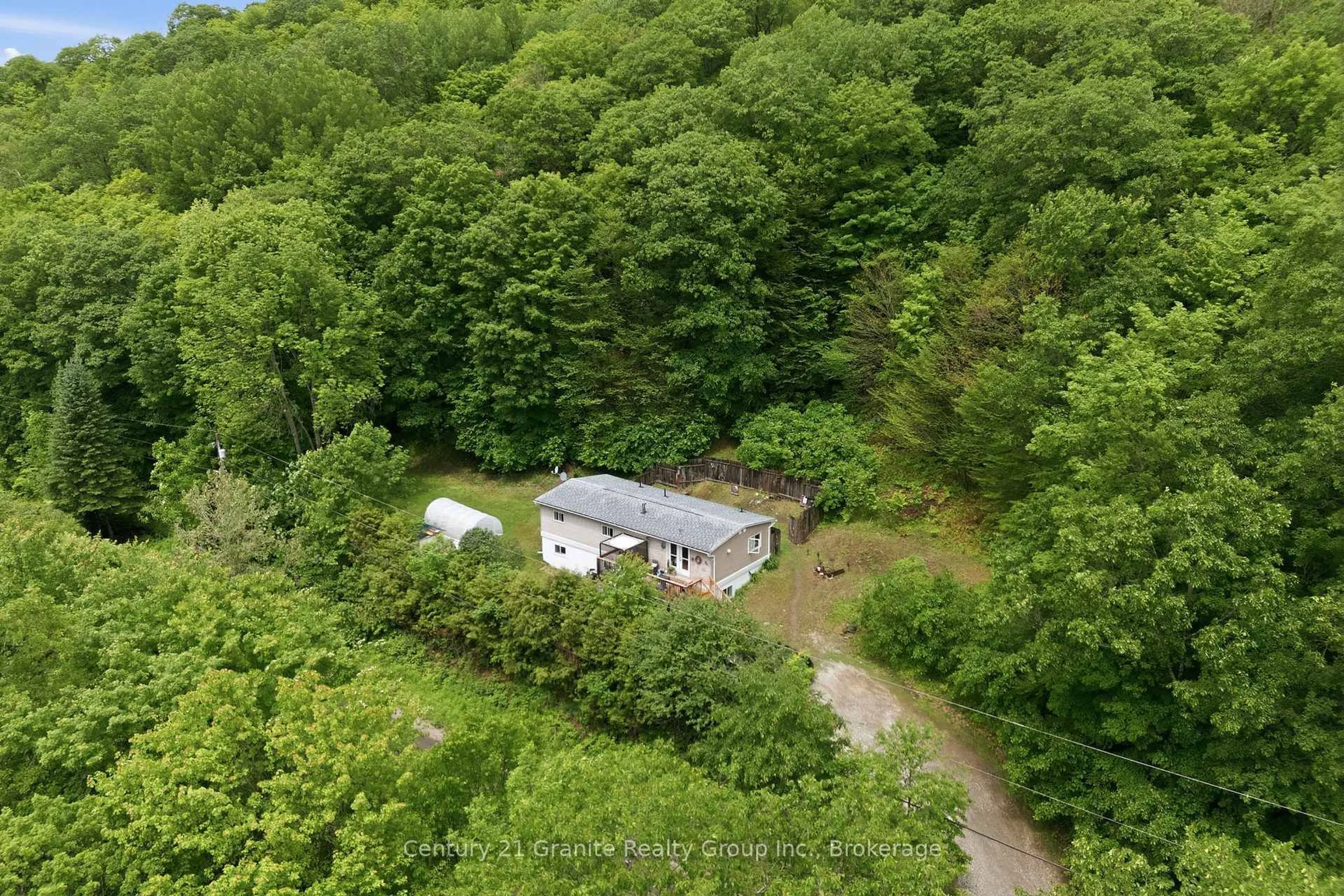 A pic from outside/outdoor area/front of a property/back of a property/a pic from drone, forest/trees view for 2427 North Shore Rd, Algonquin Highlands Ontario K0M 1S0