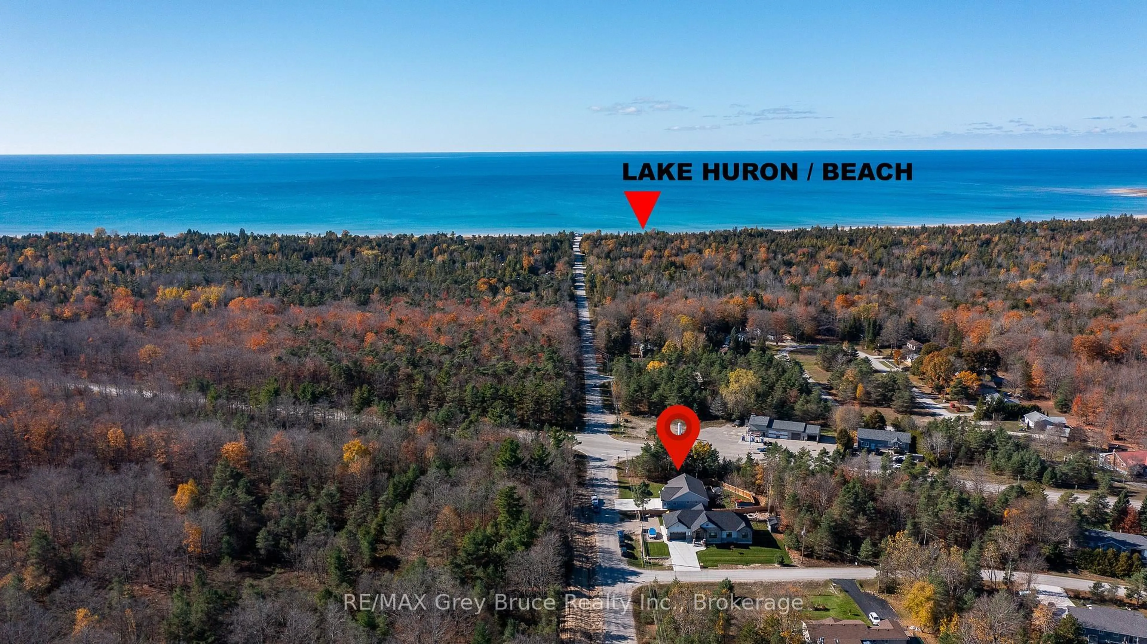 A pic from outside/outdoor area/front of a property/back of a property/a pic from drone, water/lake/river/ocean view for 611 Sixth St, South Bruce Peninsula Ontario N0H 2G0