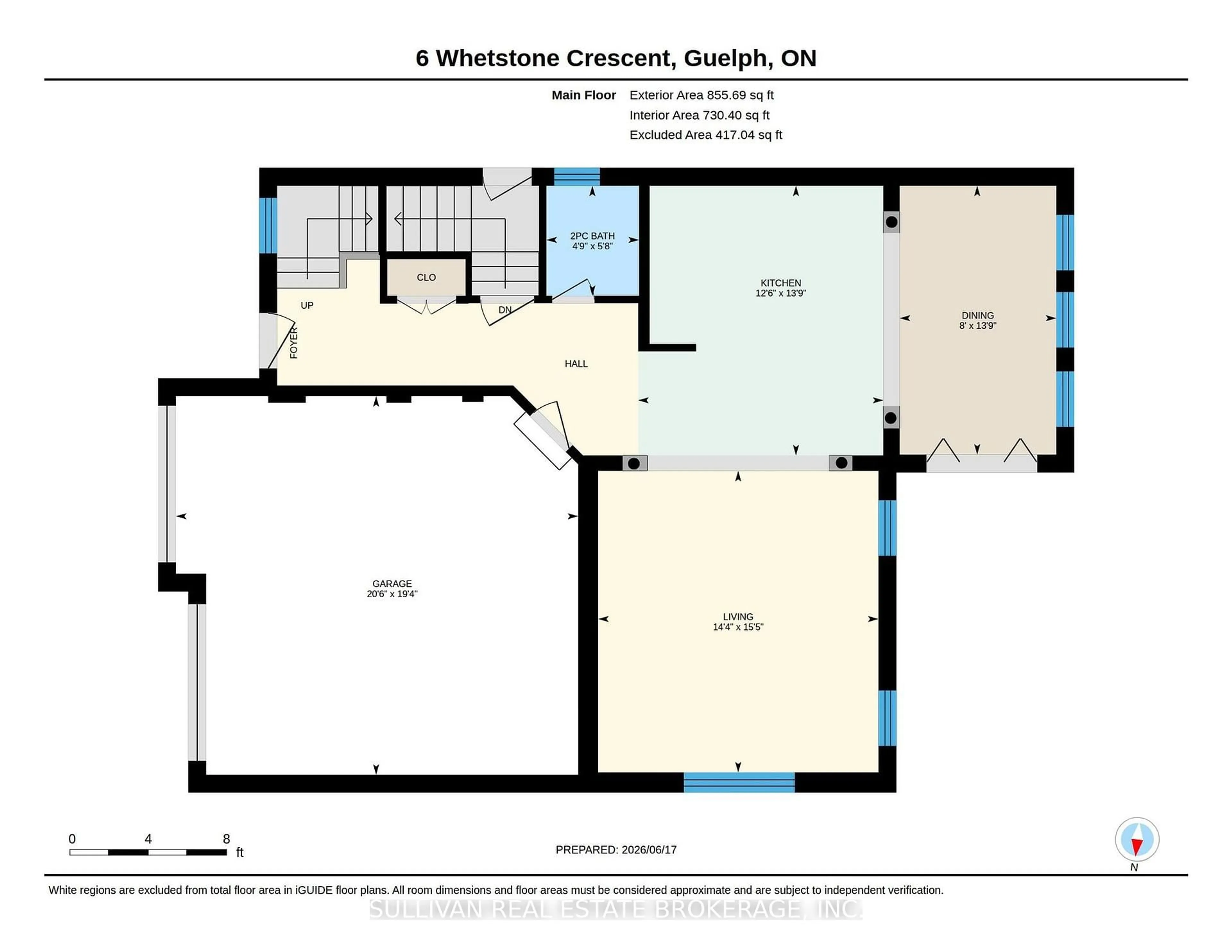 Floor plan for 6 Whetstone Cres, Guelph Ontario N1L 1T3