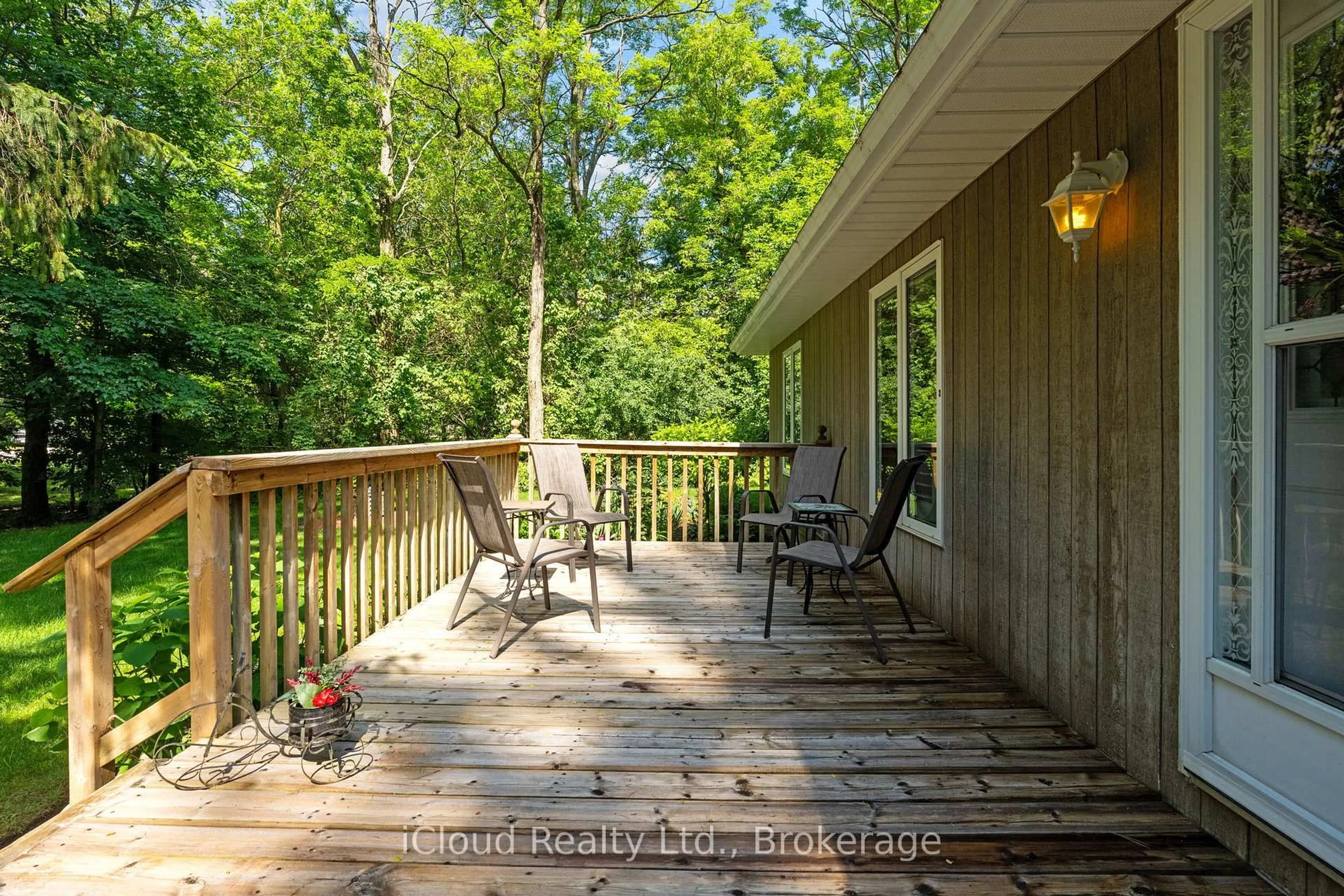 Patio, forest/trees view for 20 Mactavesh Cres, Bluewater Ontario N0M 1G0