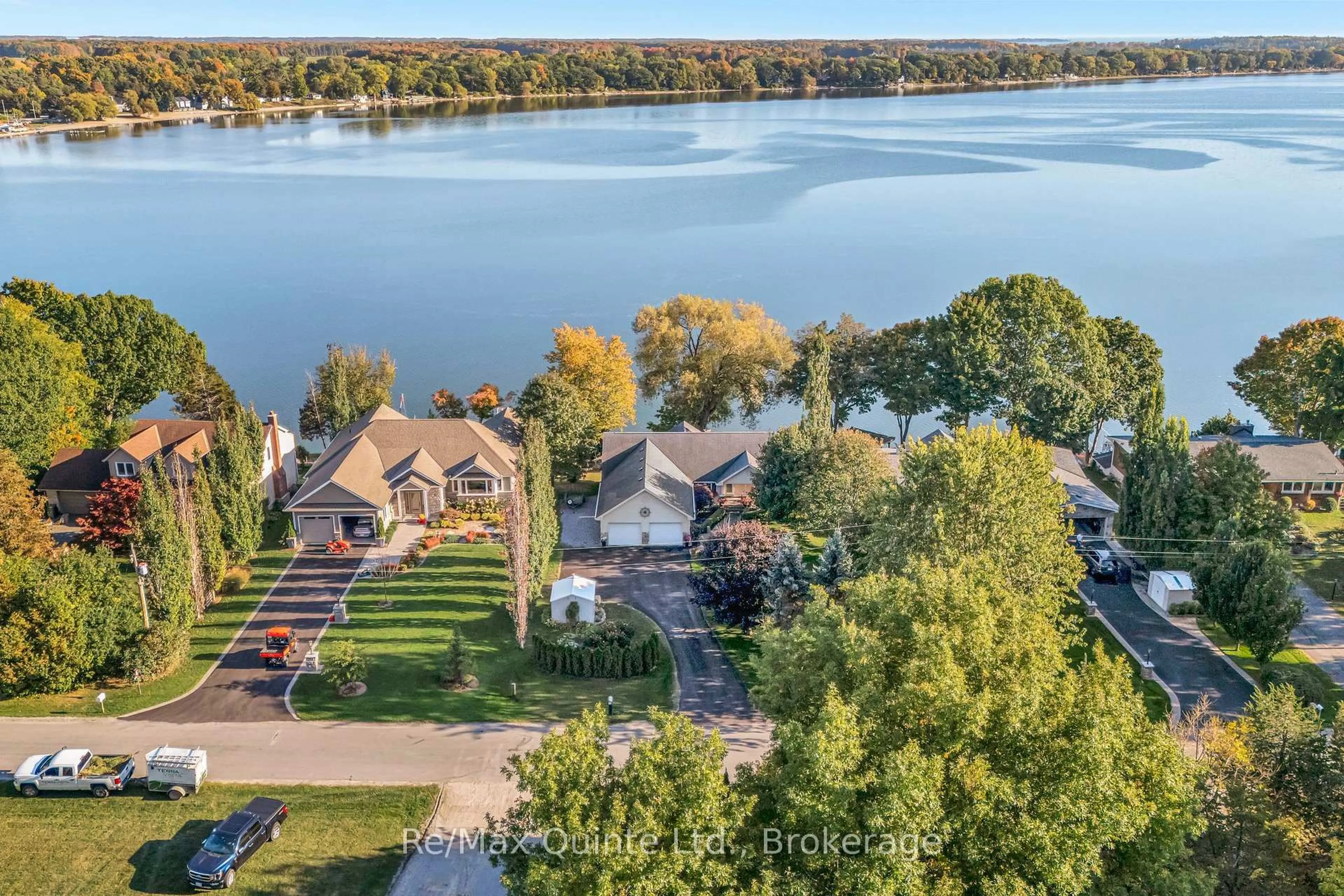 A pic from outside/outdoor area/front of a property/back of a property/a pic from drone, water/lake/river/ocean view for 524 Island Rd, Prince Edward County Ontario K0K 2T0