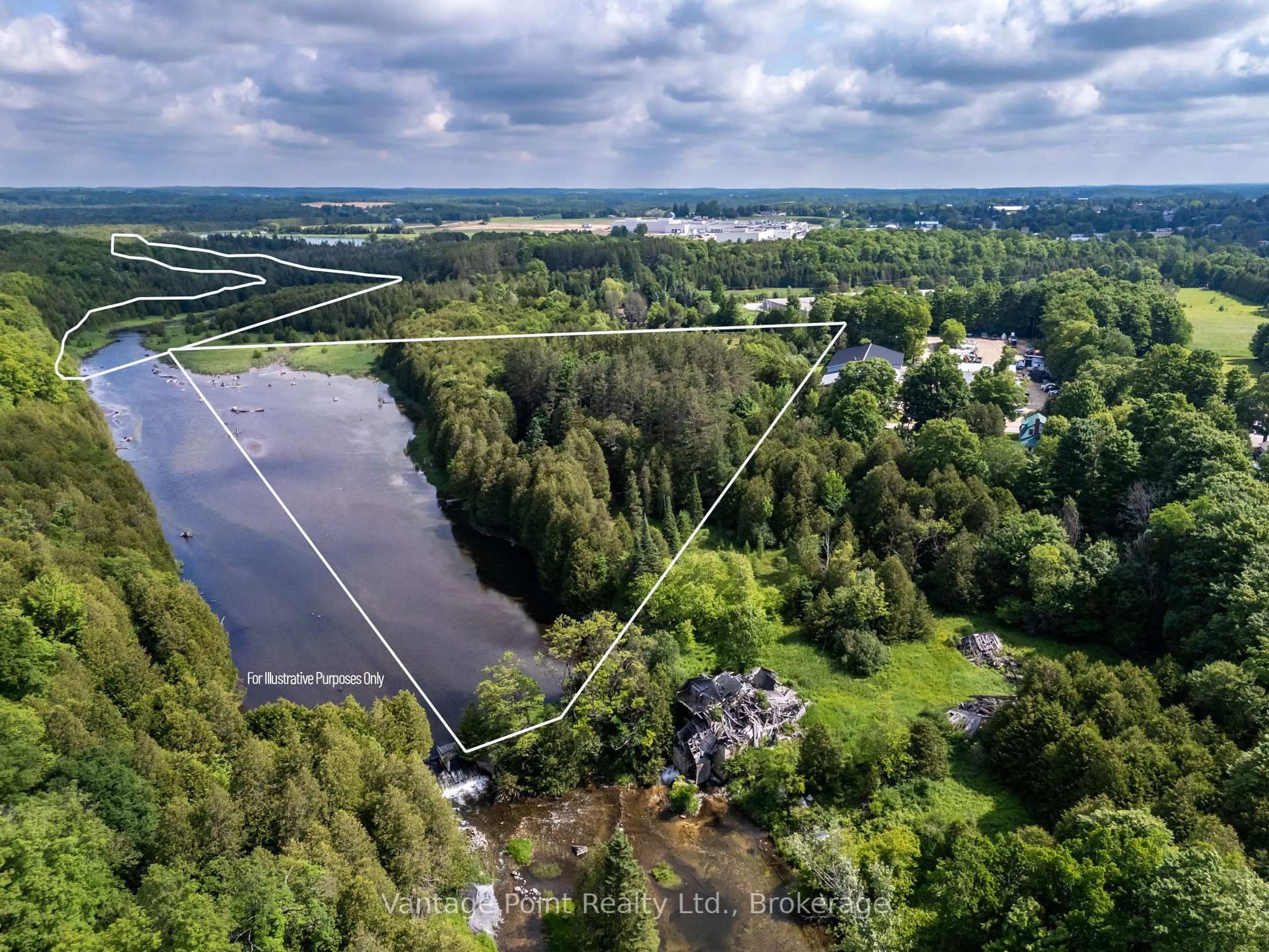 A pic from outside/outdoor area/front of a property/back of a property/a pic from drone, water/lake/river/ocean view for 94 Fords Dr, Grey Highlands Ontario N0C 1H0