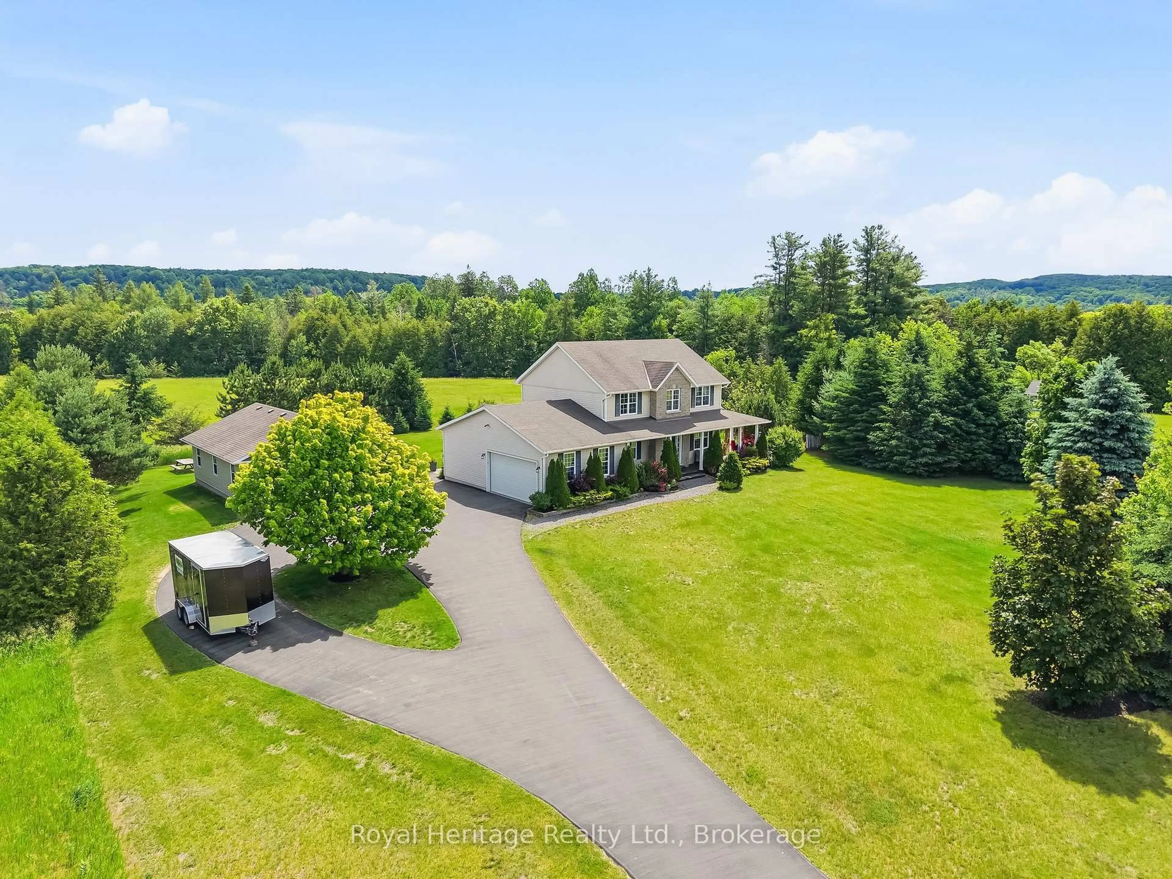 A pic from outside/outdoor area/front of a property/back of a property/a pic from drone, water/lake/river/ocean view for 67 Teal Rd, Quinte West Ontario K8V 0A9