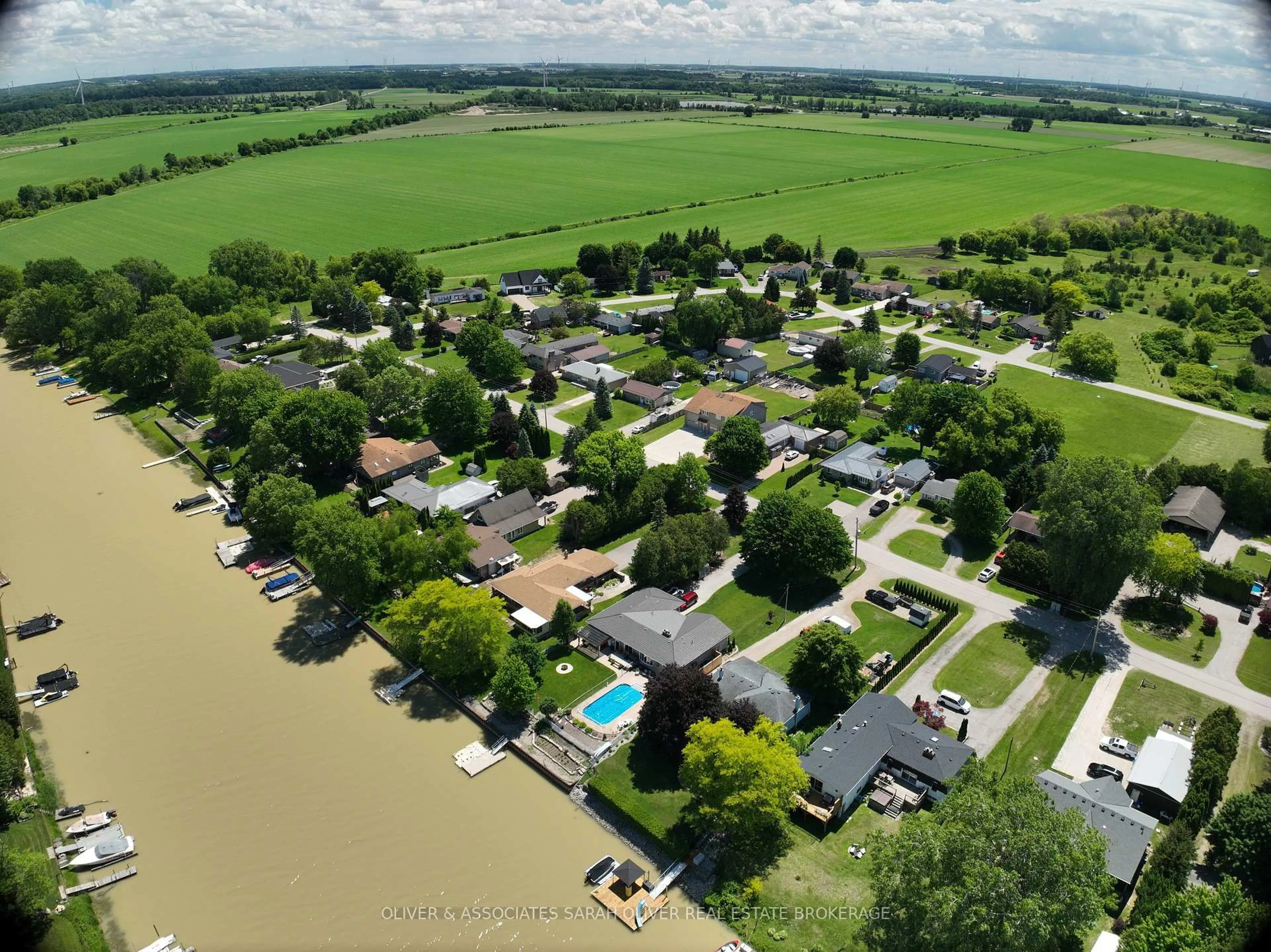 A pic from outside/outdoor area/front of a property/back of a property/a pic from drone, water/lake/river/ocean view for 9931 Prince Phillip St, Lambton Shores Ontario N0M 2N0