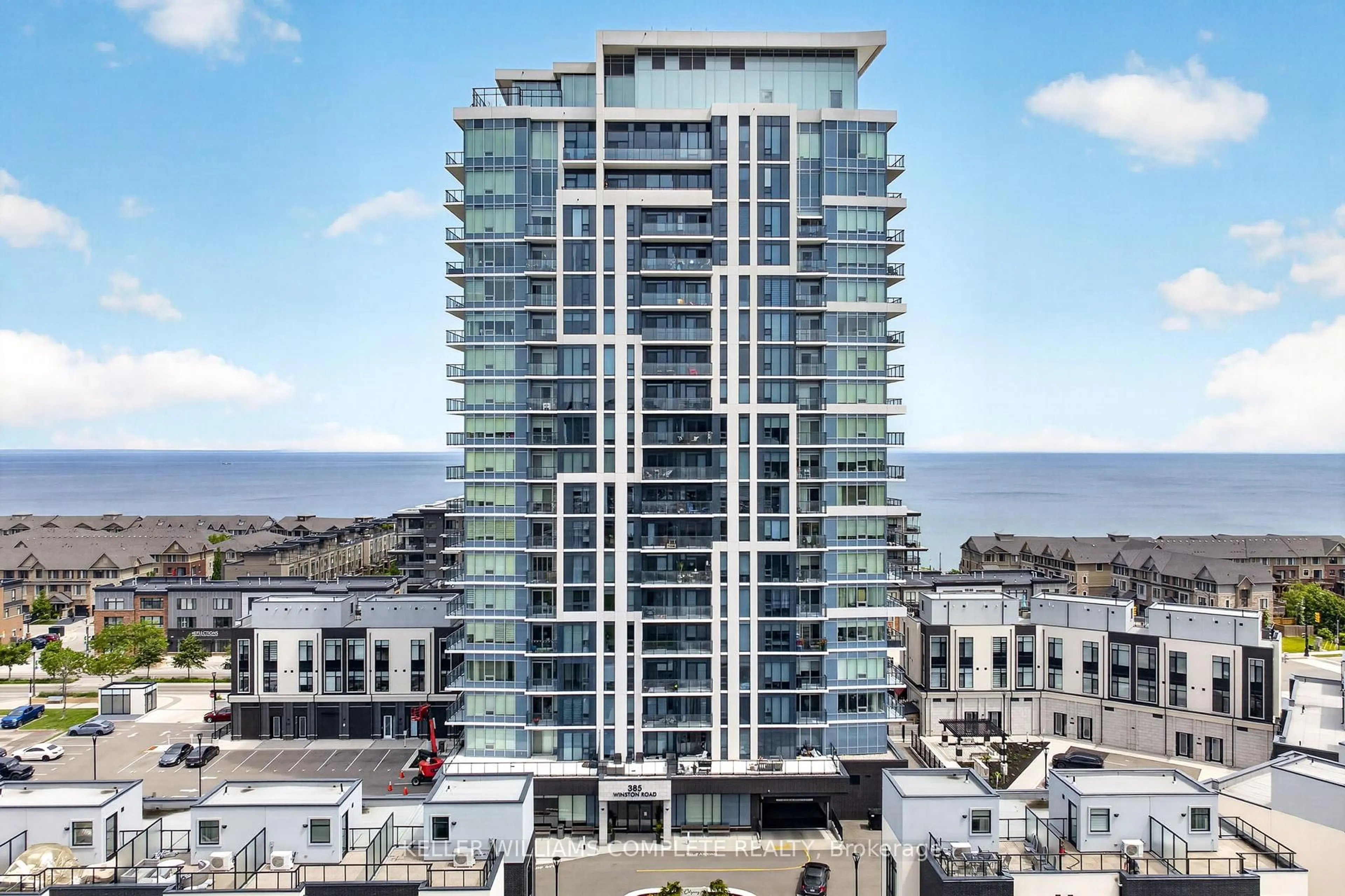 A pic from outside/outdoor area/front of a property/back of a property/a pic from drone, city buildings view from balcony for 385 Winston Rd #Unit 501, Grimsby Ontario L3M 4E8