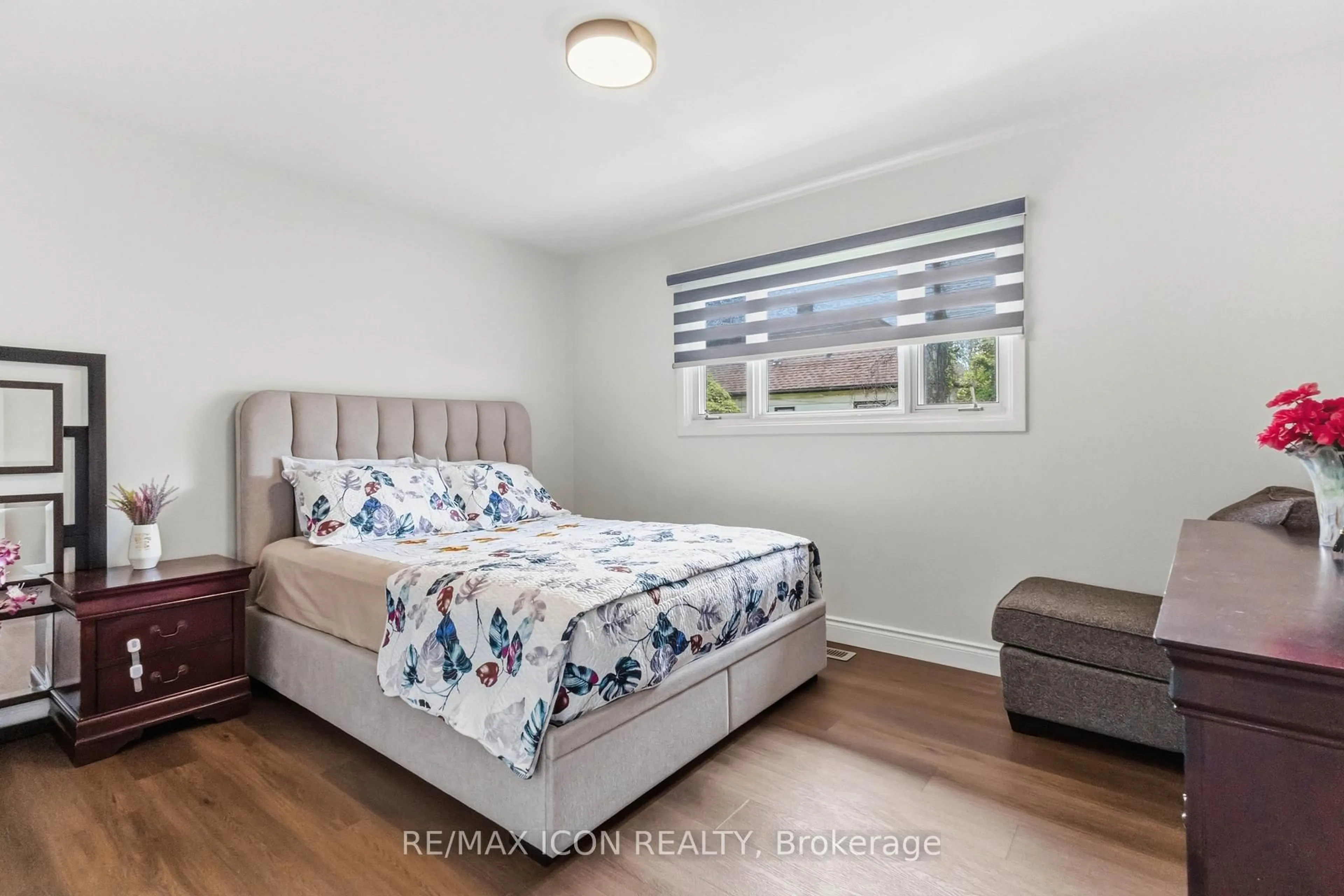 Bedroom with bed, wood/laminate floor for 145 Gladstone Ave, London South Ontario N5Z 3R7