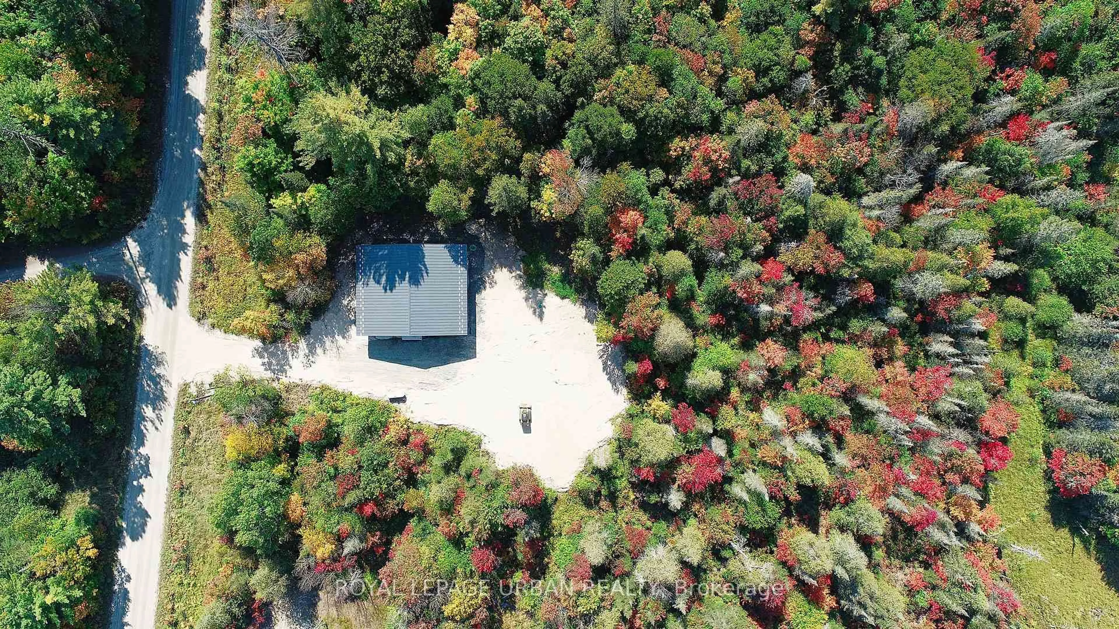 A pic from outside/outdoor area/front of a property/back of a property/a pic from drone, forest/trees view for 800 Rye Rd, South River Ontario P0A 1Z0