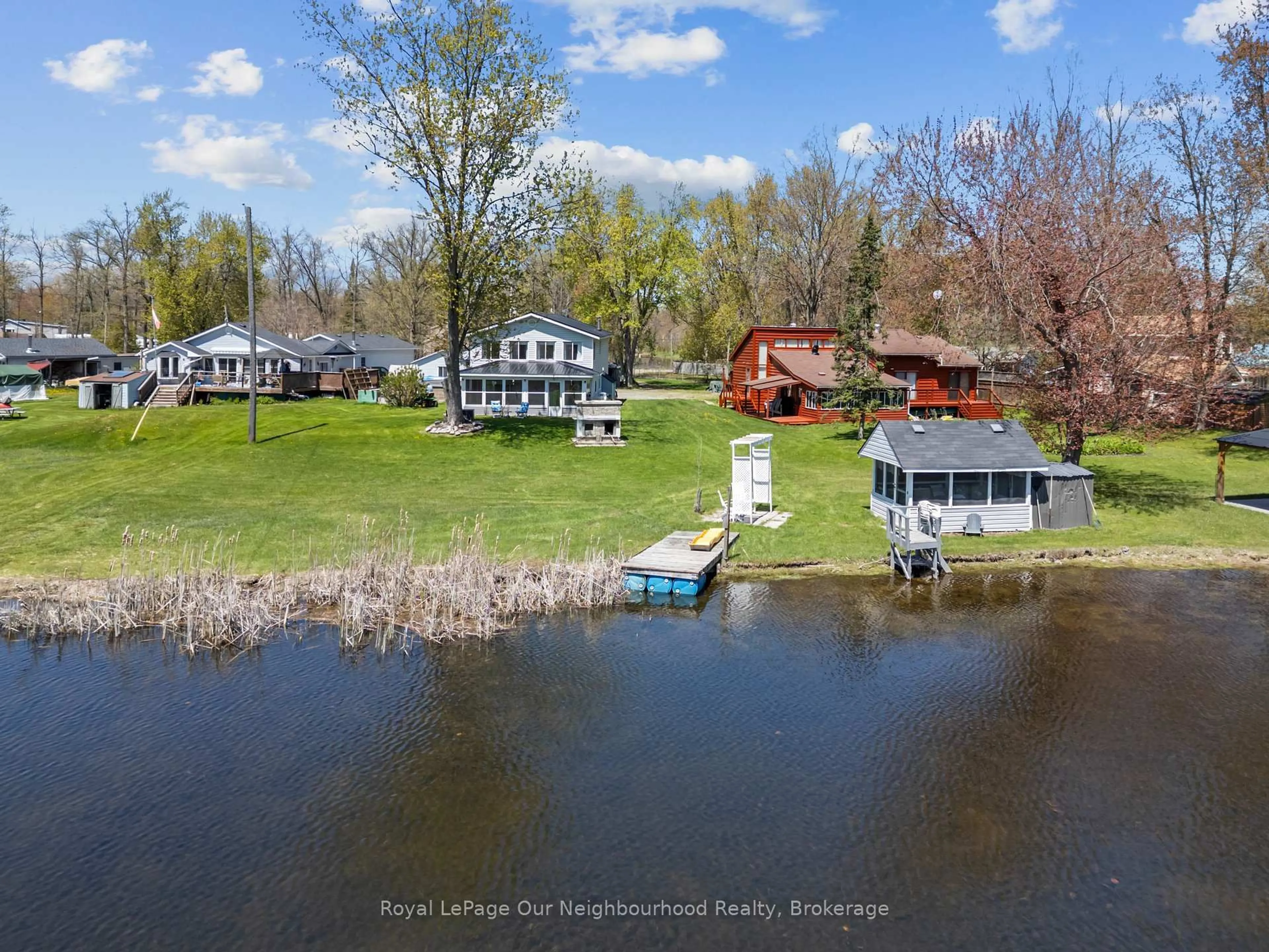 A pic from outside/outdoor area/front of a property/back of a property/a pic from drone, water/lake/river/ocean view for 261 River Rd, Trent Hills Ontario K0L 1L0