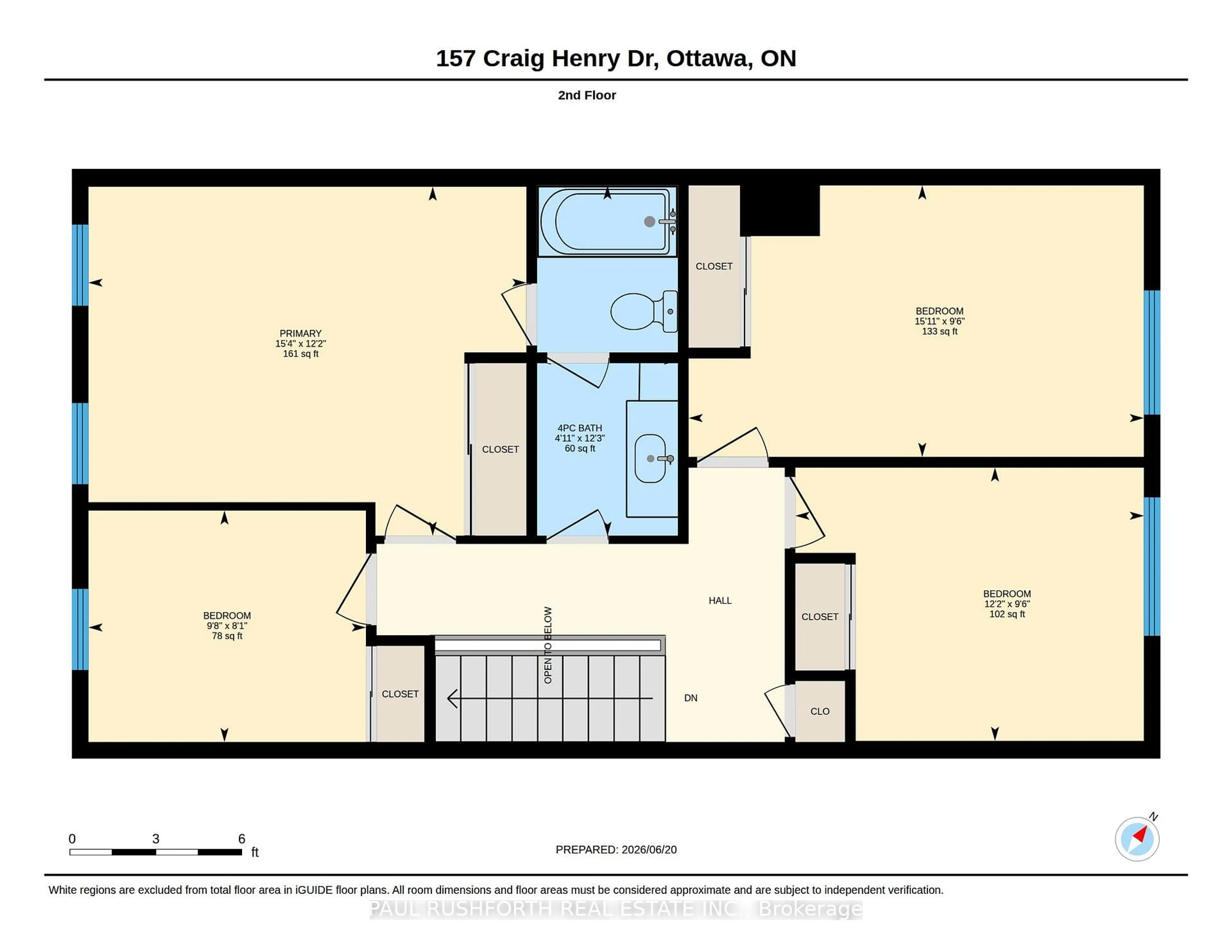 Floor plan for 157 Craig Henry Dr, Ottawa Ontario K2G 3Z8