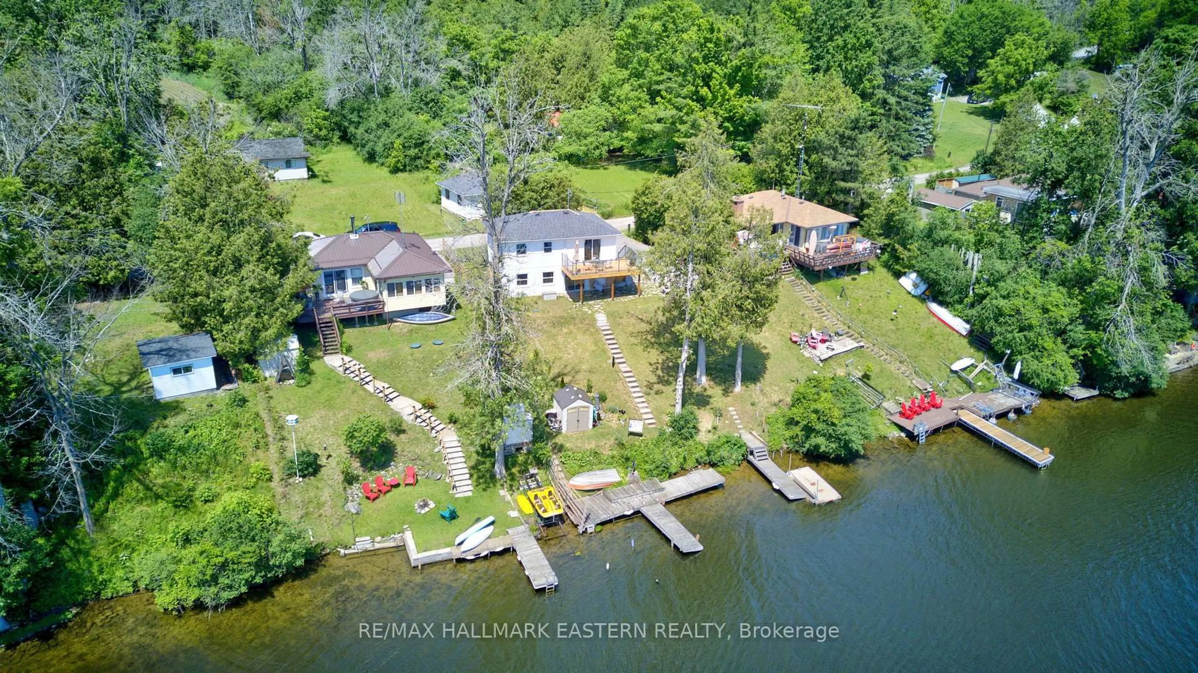A pic from outside/outdoor area/front of a property/back of a property/a pic from drone, water/lake/river/ocean view for 337/338 RAINBOW Dr, Otonabee-South Monaghan Ontario K0L 1B0