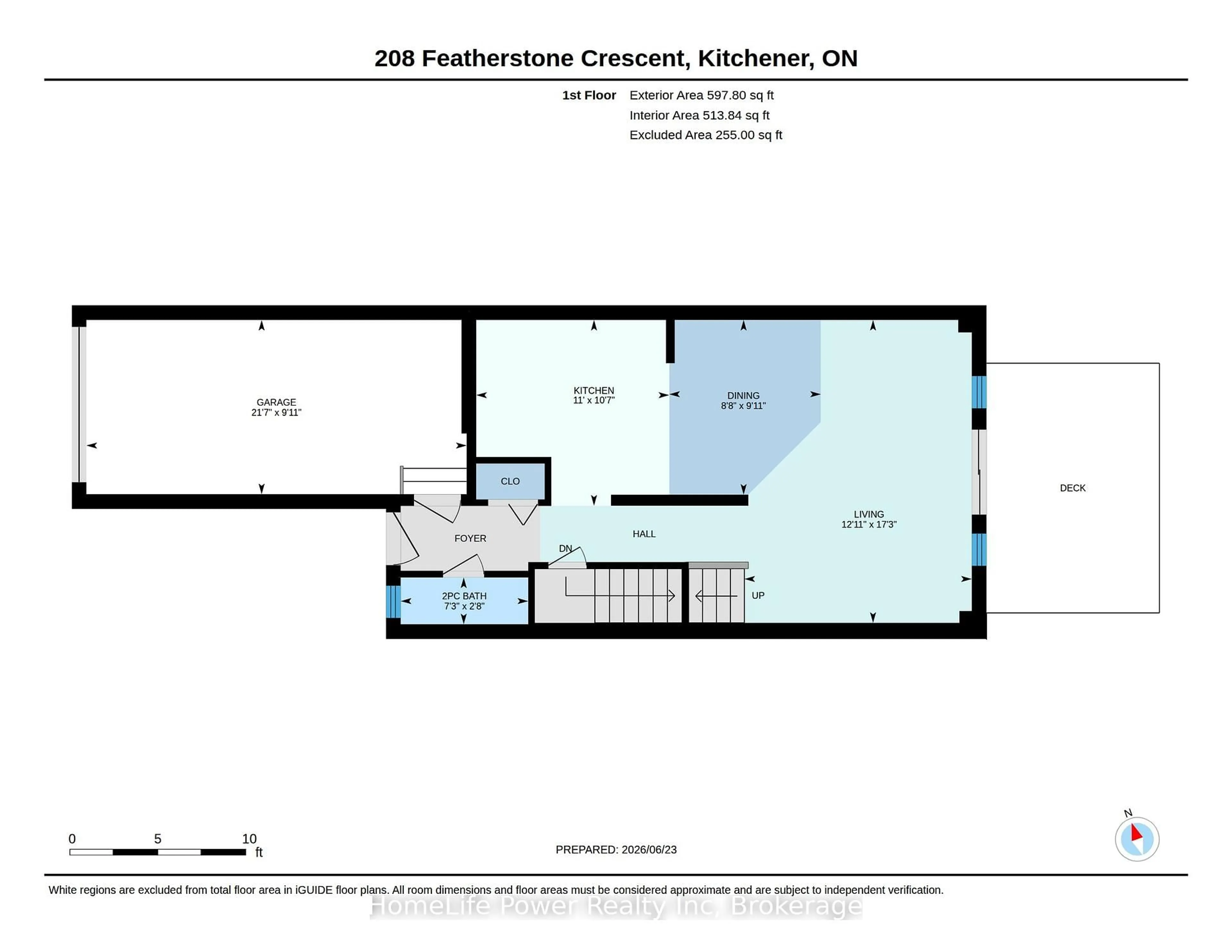 Floor plan for 208 FEATHERSTONE Cres, Kitchener Ontario N2R 1Z3