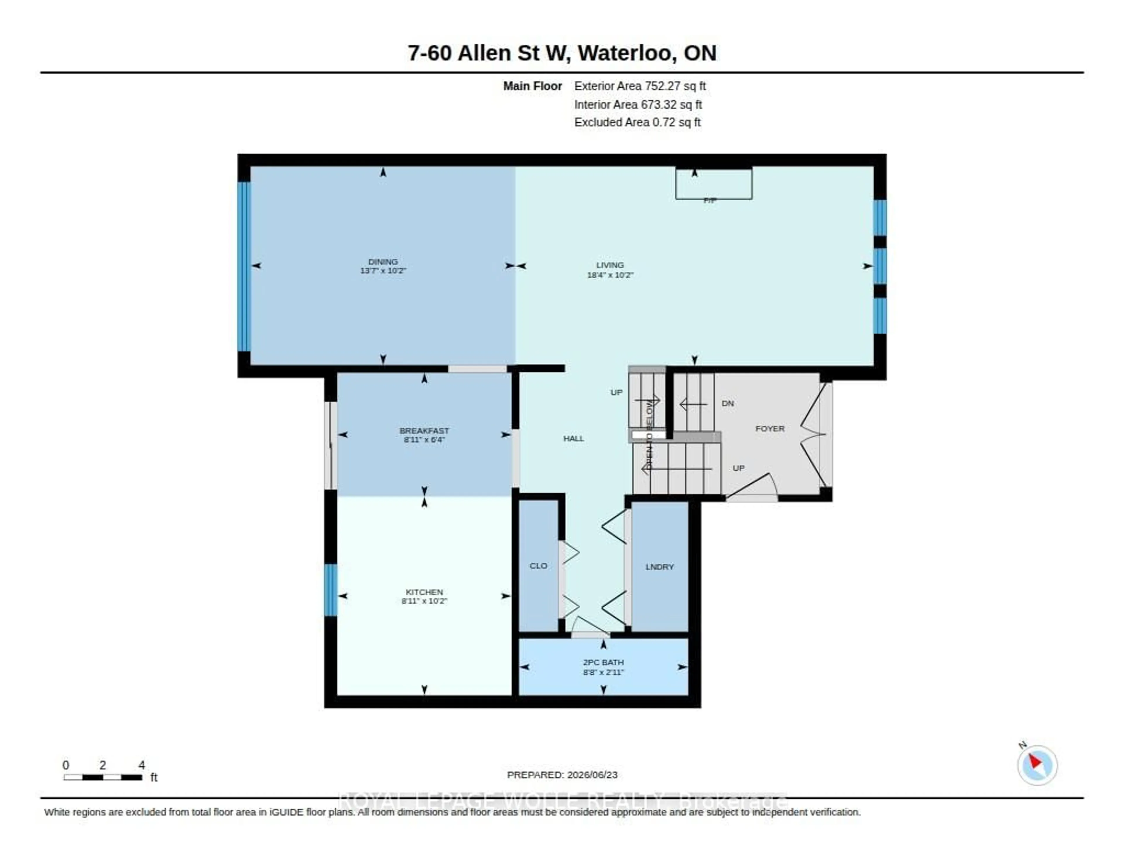 Floor plan for 60 Allen St #7, Waterloo Ontario N2L 6H5
