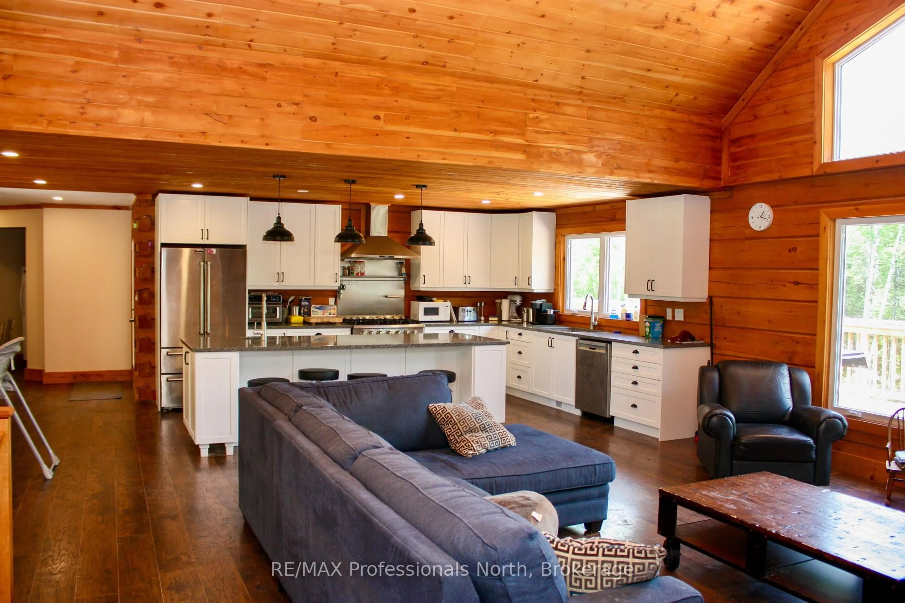 Open concept kitchen, wood/laminate floor for 511 Brethour Rd, Bancroft Ontario K0L 1C0