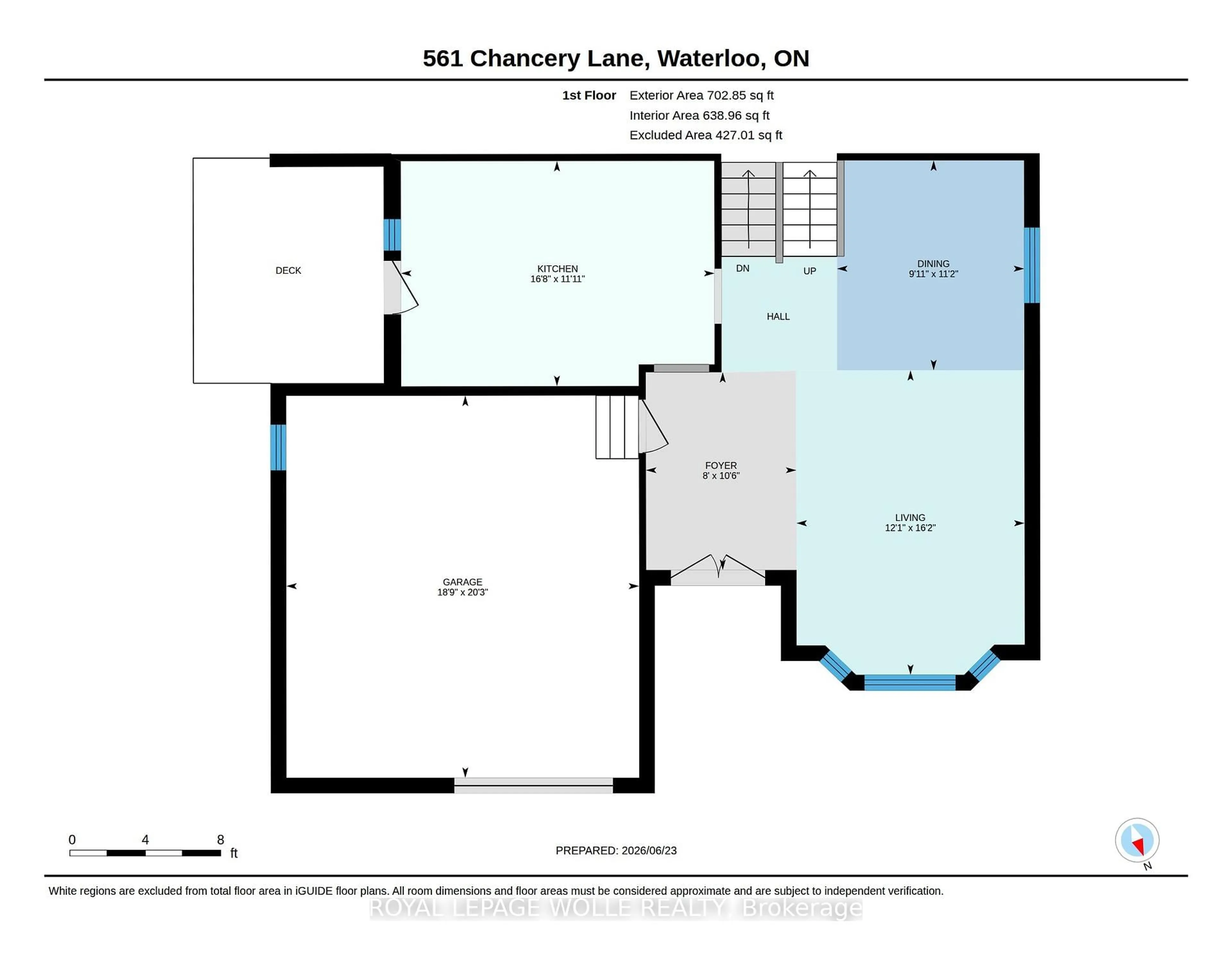 Floor plan for 561 Chancery Lane, Waterloo Ontario N2T 2N5