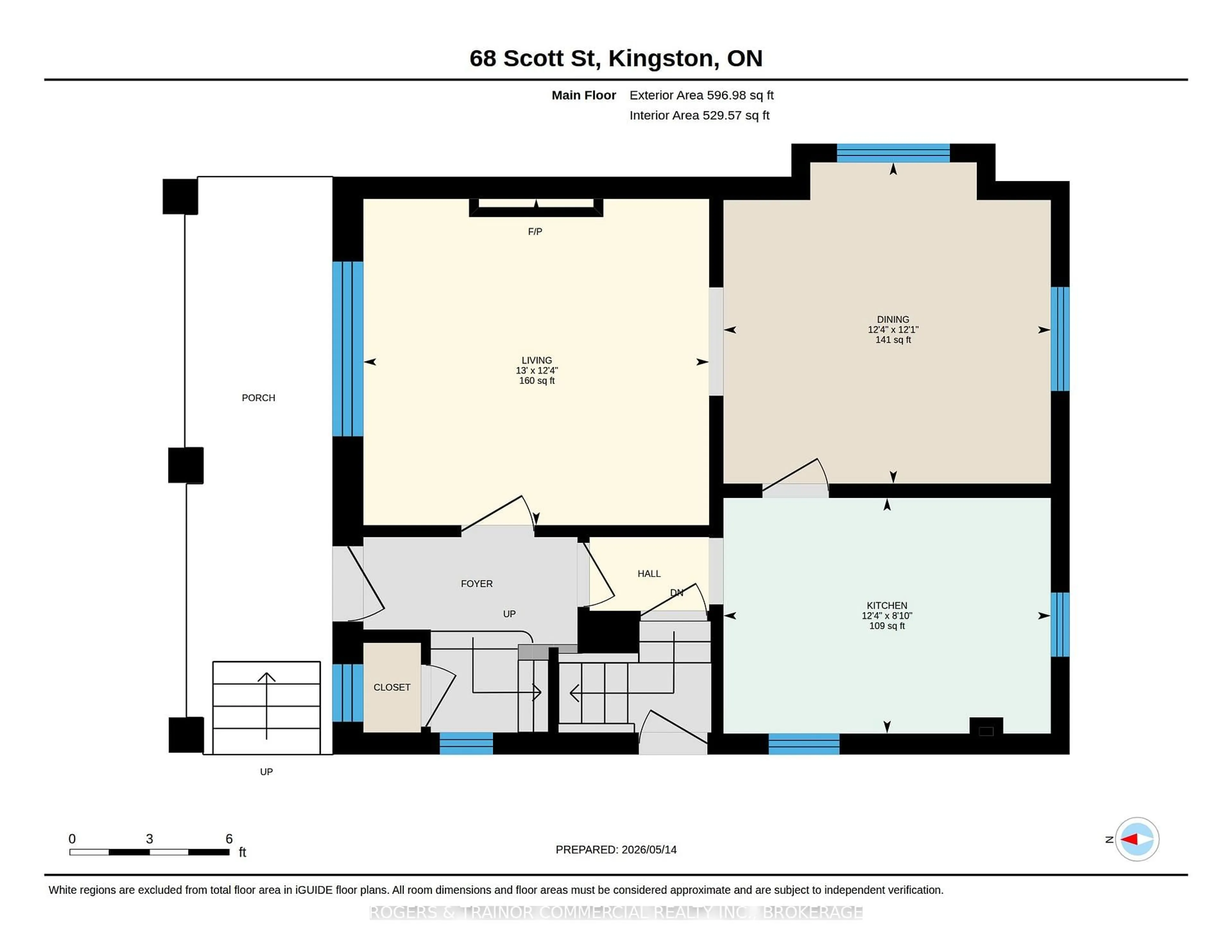 Floor plan for 68 Scott St, Kingston Ontario K7L 1L7