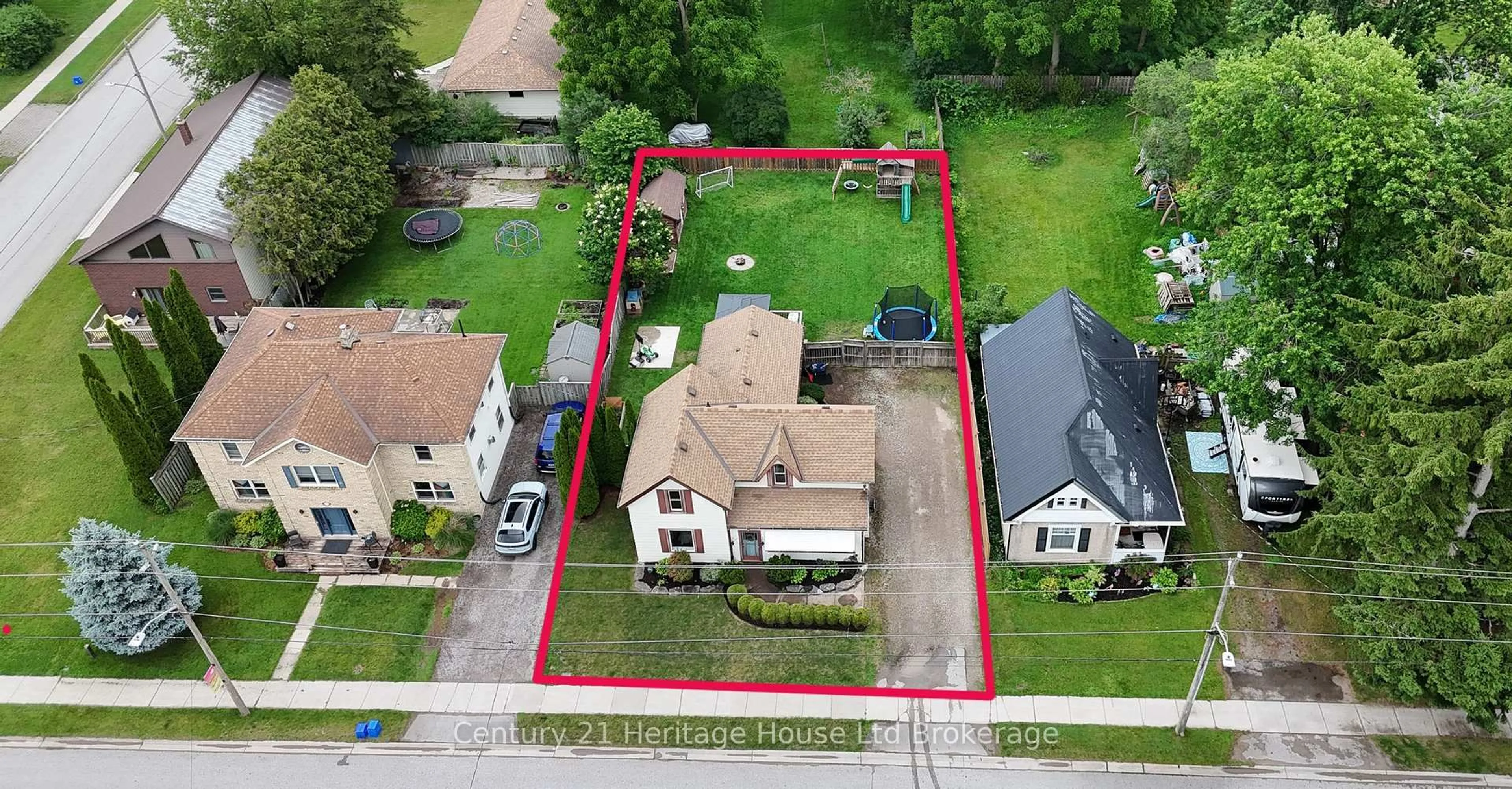 A pic from outside/outdoor area/front of a property/back of a property/a pic from drone, street for 164 George St, Zorra Ontario N0M 2M0