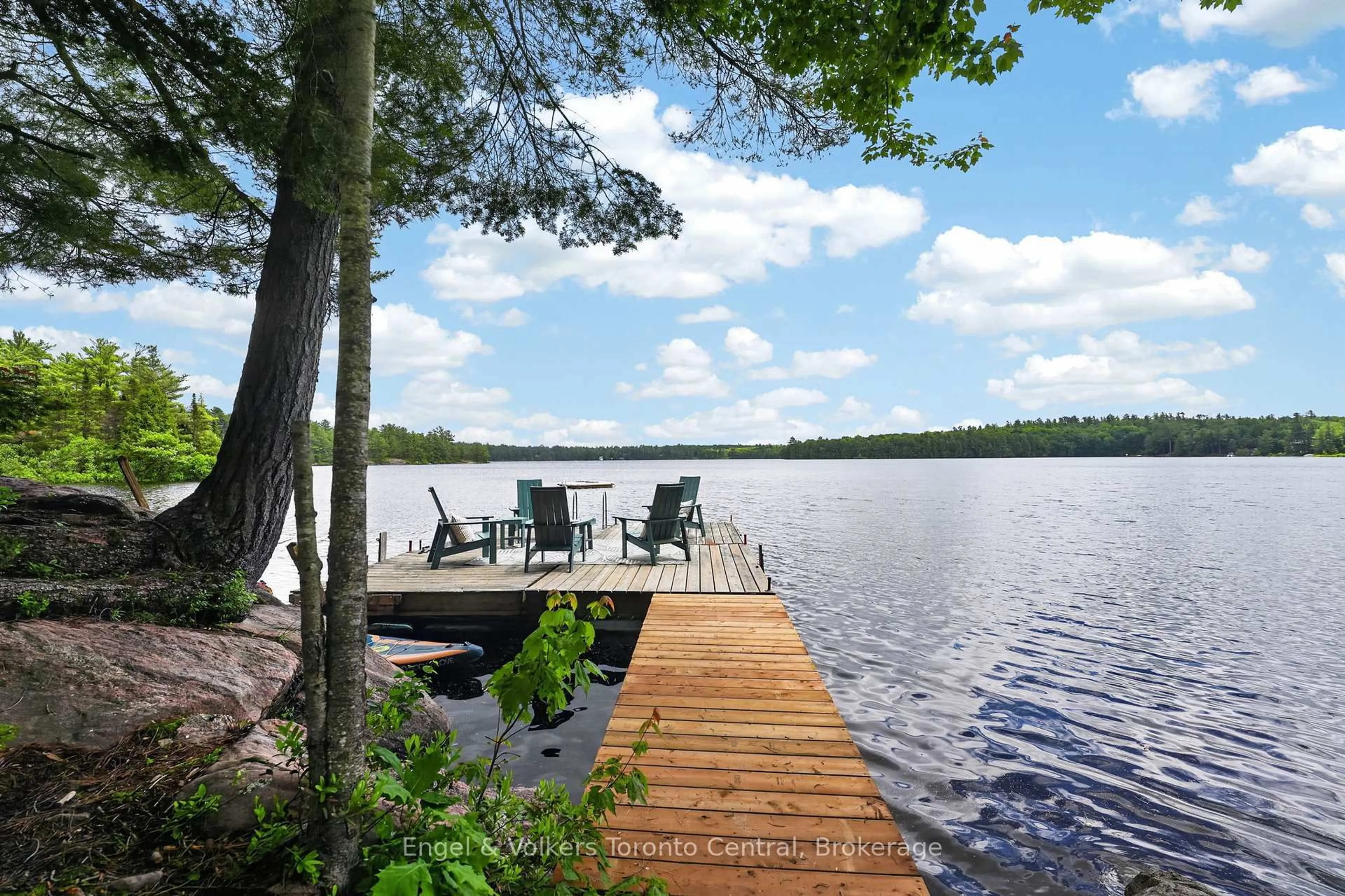 Patio, water/lake/river/ocean view for 32 Channelview Rd, Seguin Ontario P2A 0B6