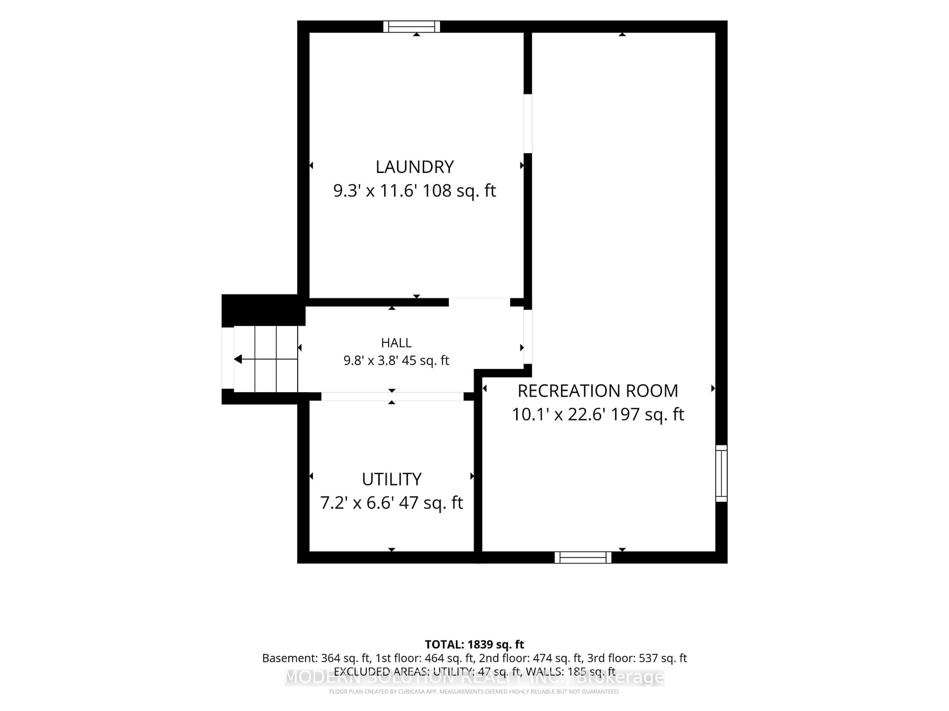 Floor plan for 108 Fassett Crt, Hamilton Ontario L9G 4E7