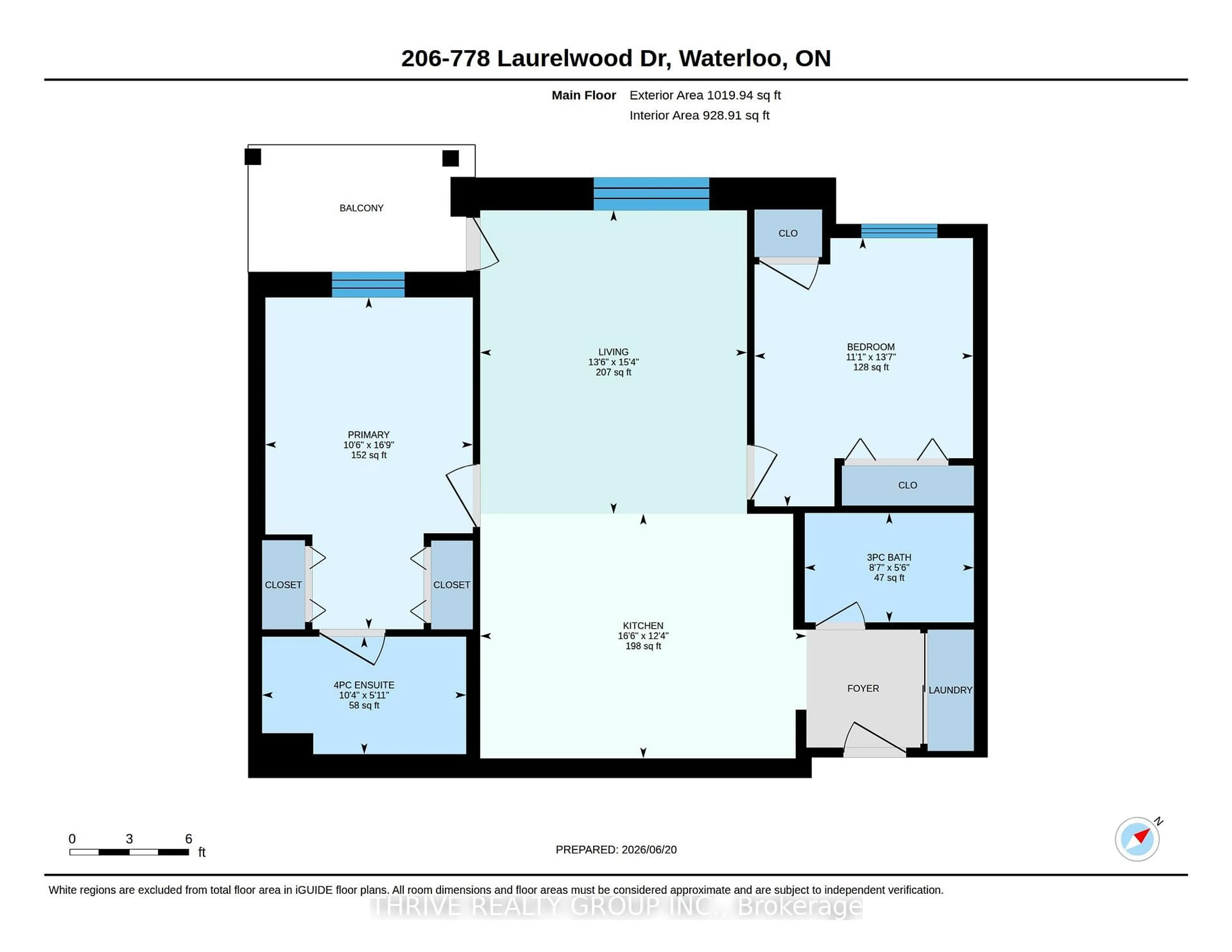 Floor plan for 778 Laurelwood Dr #206, Waterloo Ontario N2V 0G3