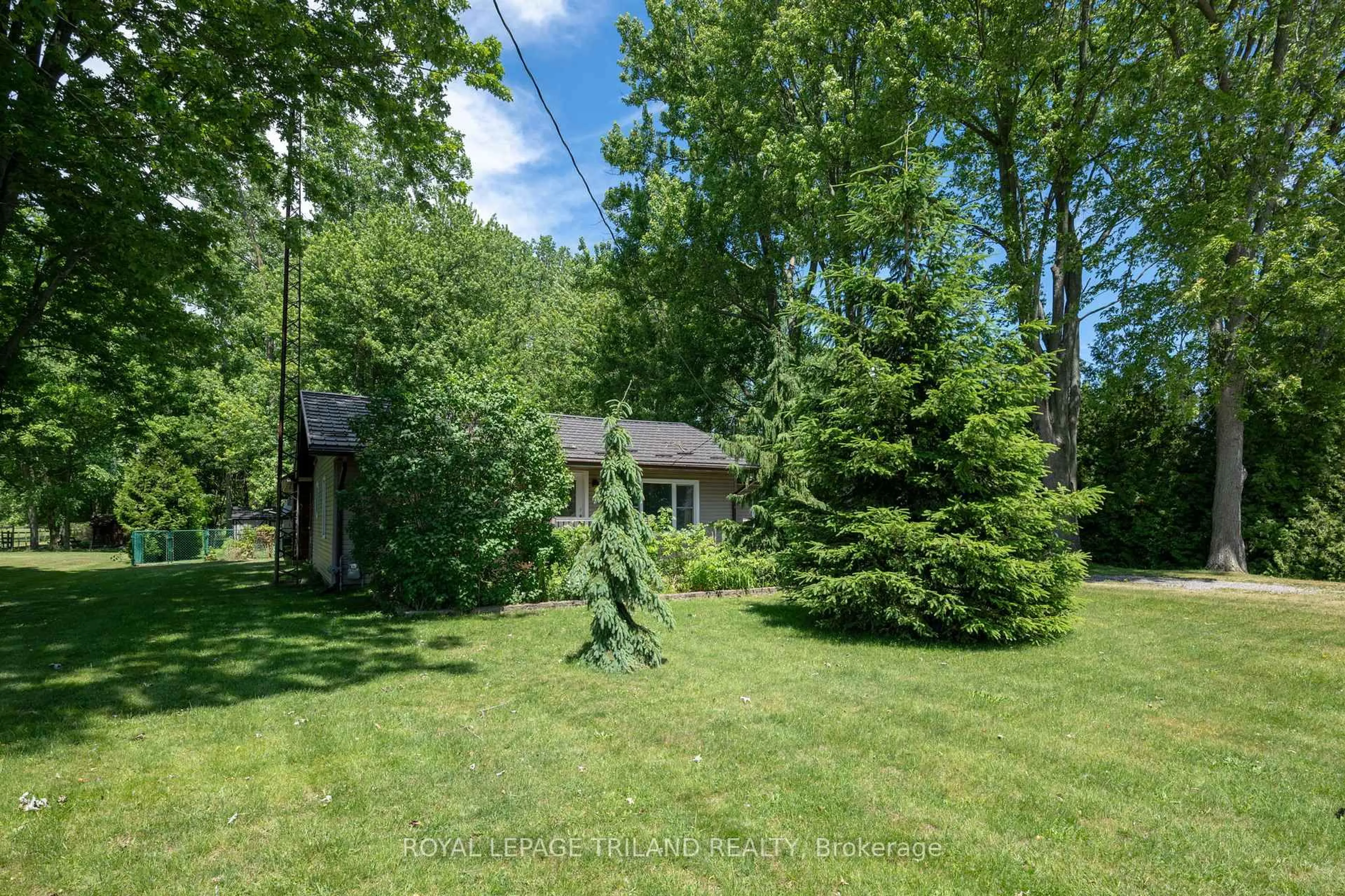 A pic from outside/outdoor area/front of a property/back of a property/a pic from drone, forest/trees view for 22516 Pioneer Line, West Elgin Ontario N0L 2C0
