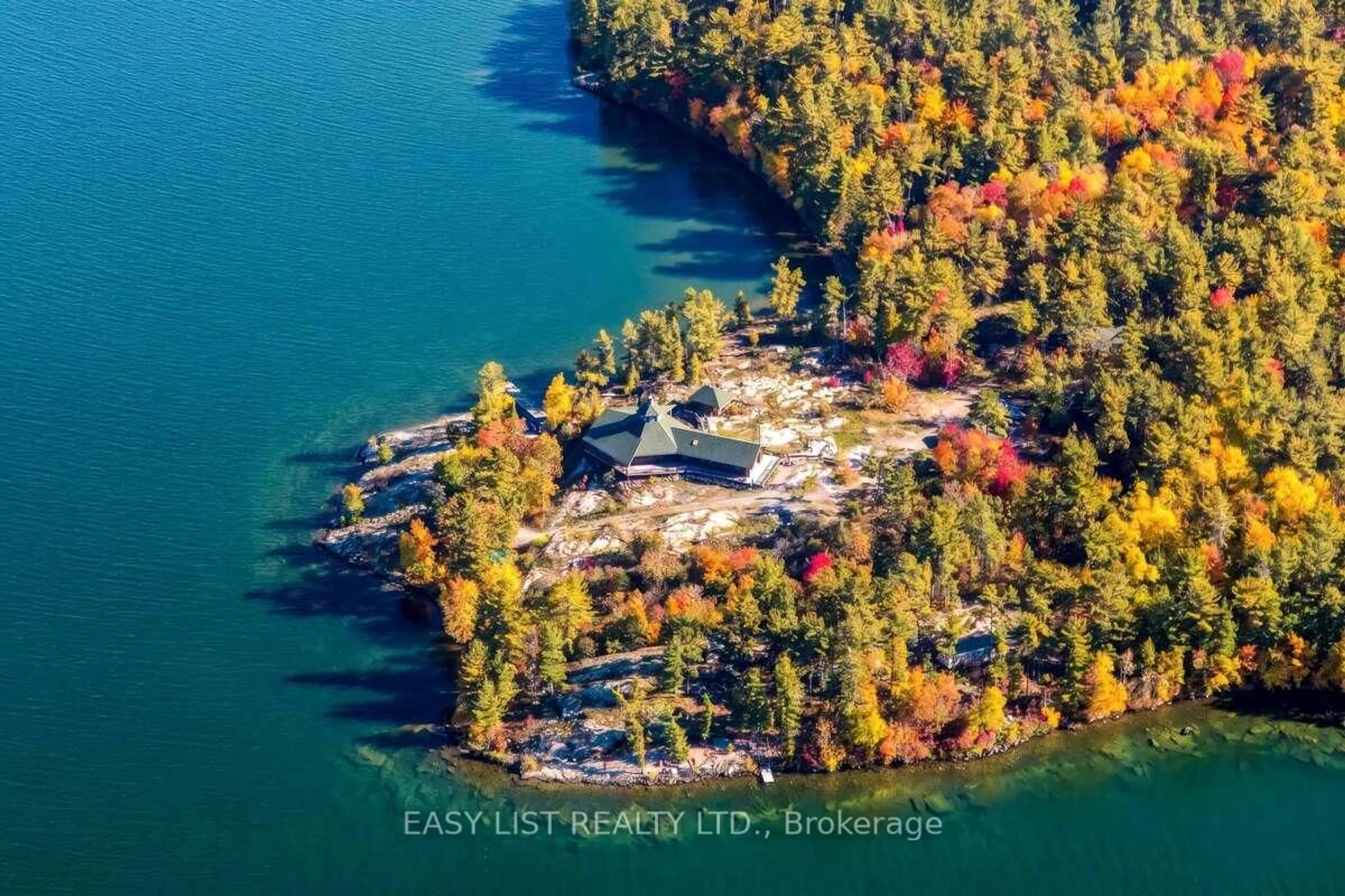 A pic from outside/outdoor area/front of a property/back of a property/a pic from drone, water/lake/river/ocean view for Island WC3-1, West Nipissing Ontario P0H 1R0
