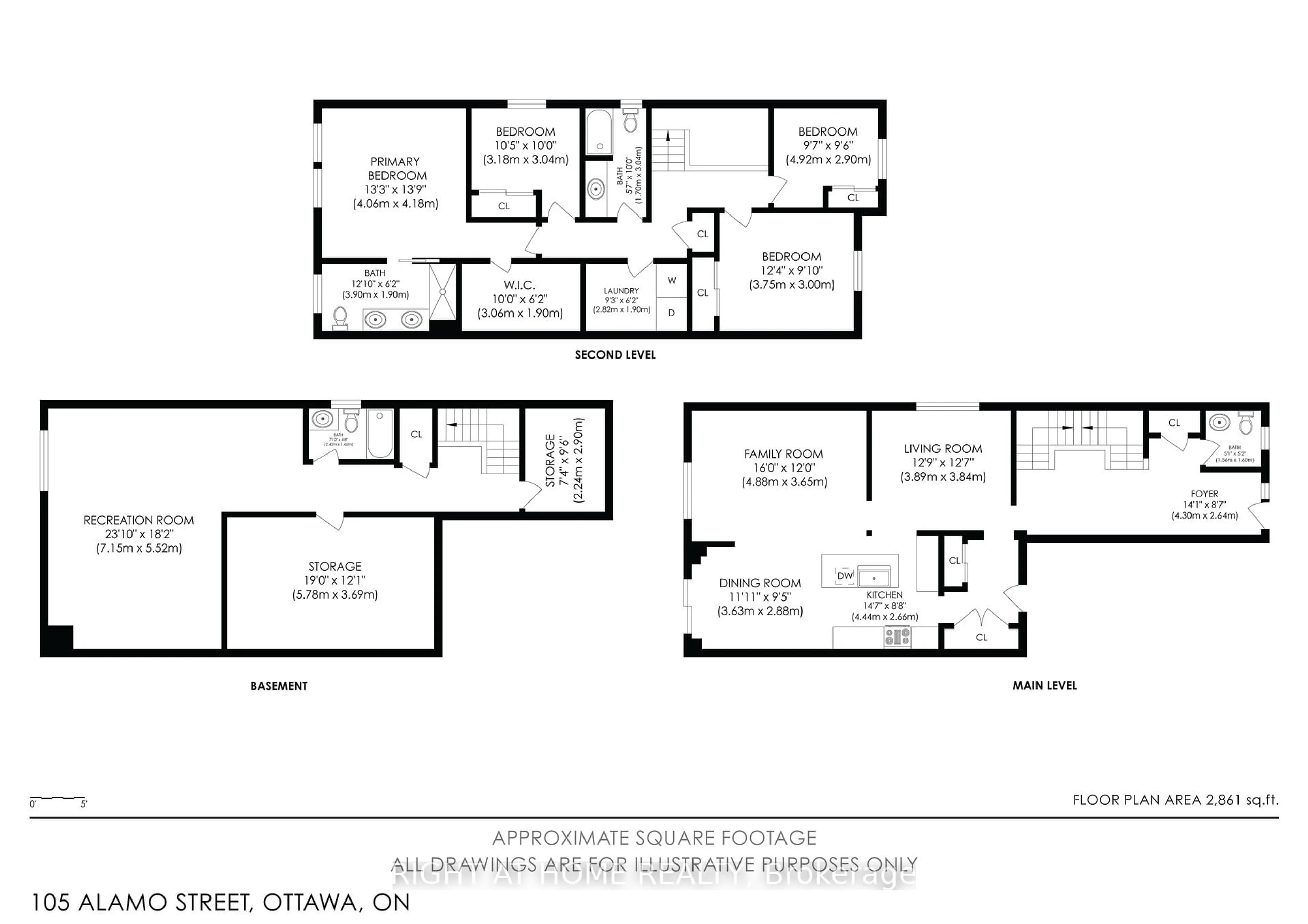 Floor plan for 105 Alamo St, Ottawa Ontario K2J 6H1