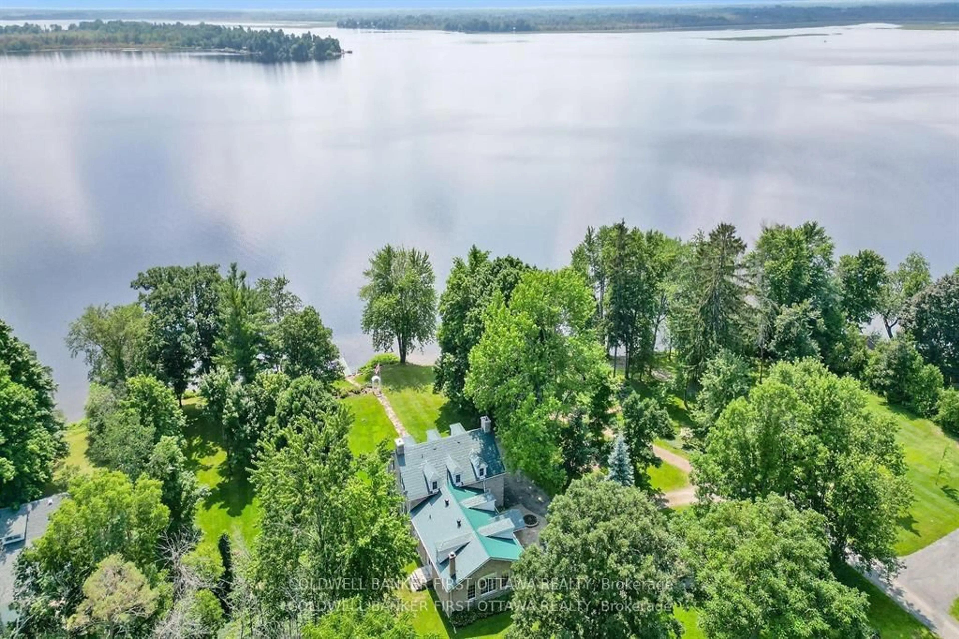 A pic from outside/outdoor area/front of a property/back of a property/a pic from drone, water/lake/river/ocean view for 100 Loch End Rd, Beckwith Ontario K7C 0S9