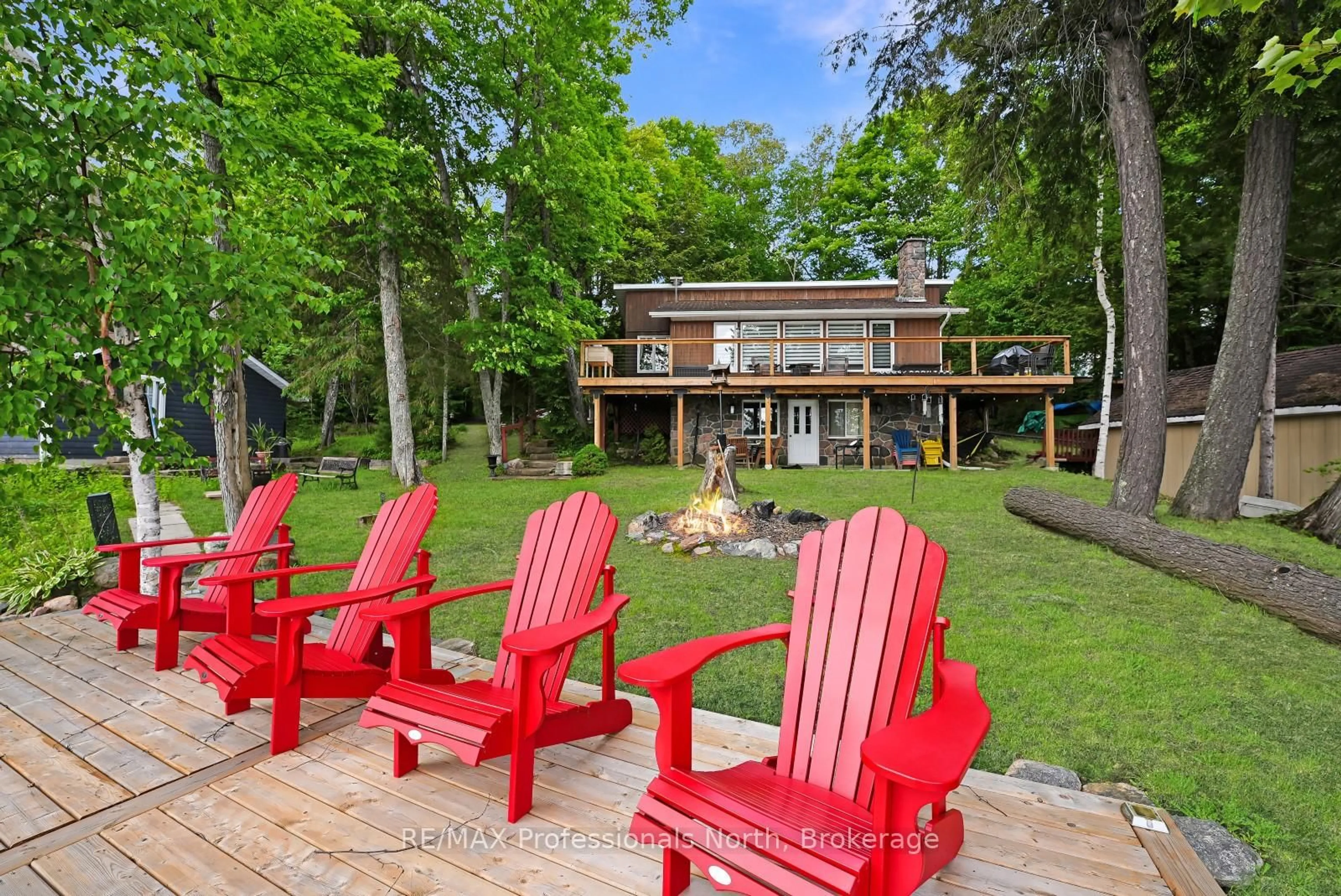 Patio, water/lake/river/ocean view for 6198 Haliburton Lake Rd, Dysart et al Ontario K0M 1S0