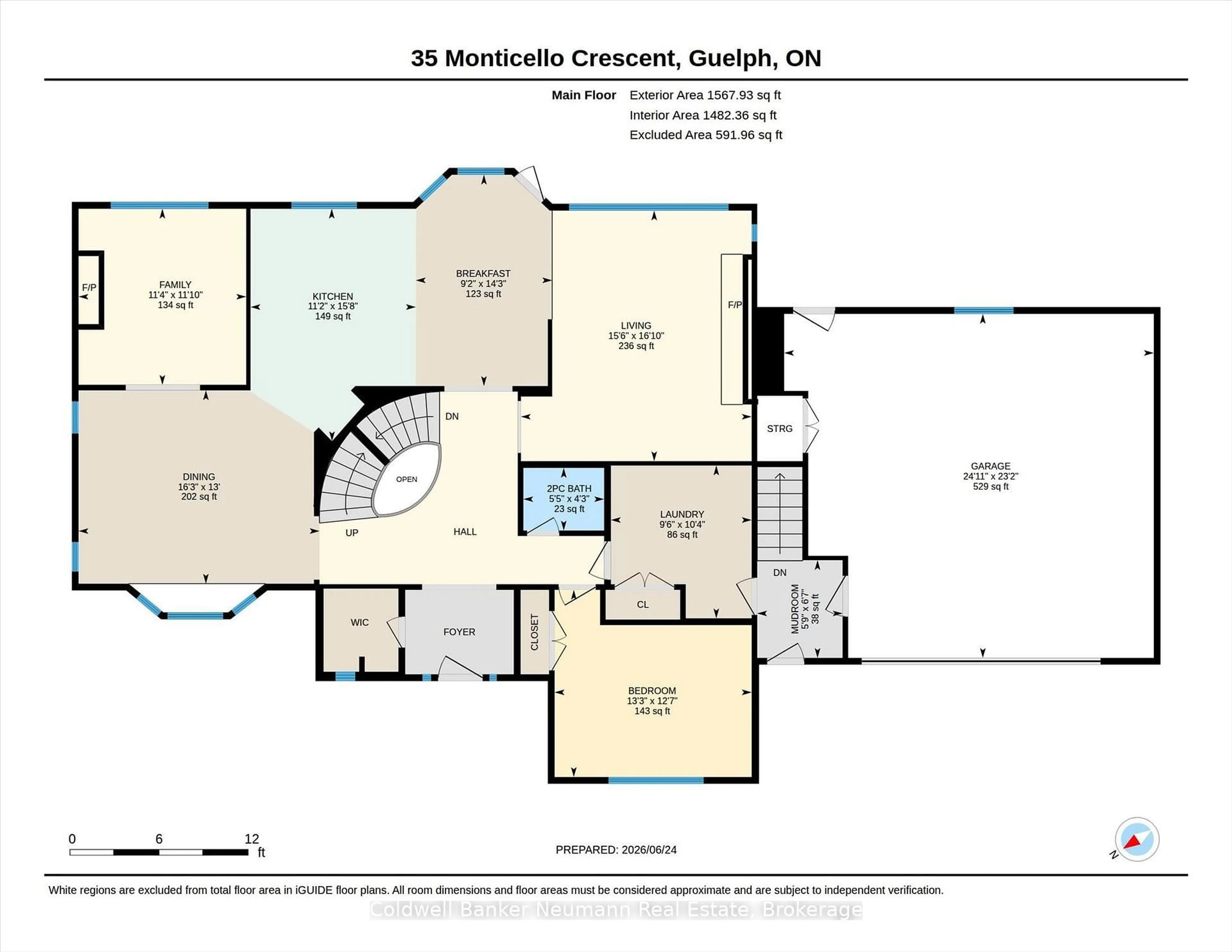 Floor plan for 35 Monticello Cres, Guelph Ontario N1G 2M1