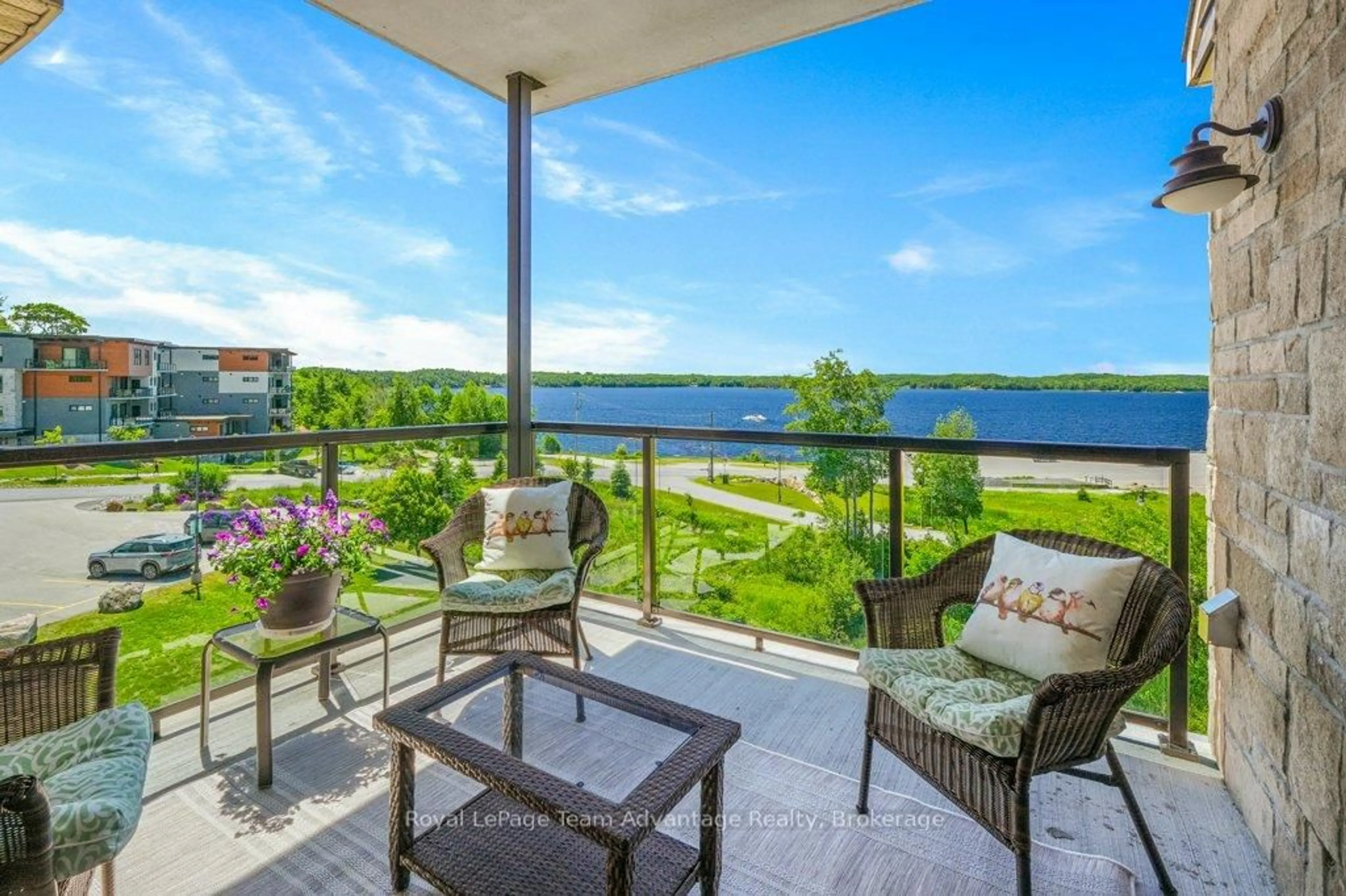 Patio, water/lake/river/ocean view for 11C Salt Dock Rd #303, Parry Sound Ontario P2A 2W9