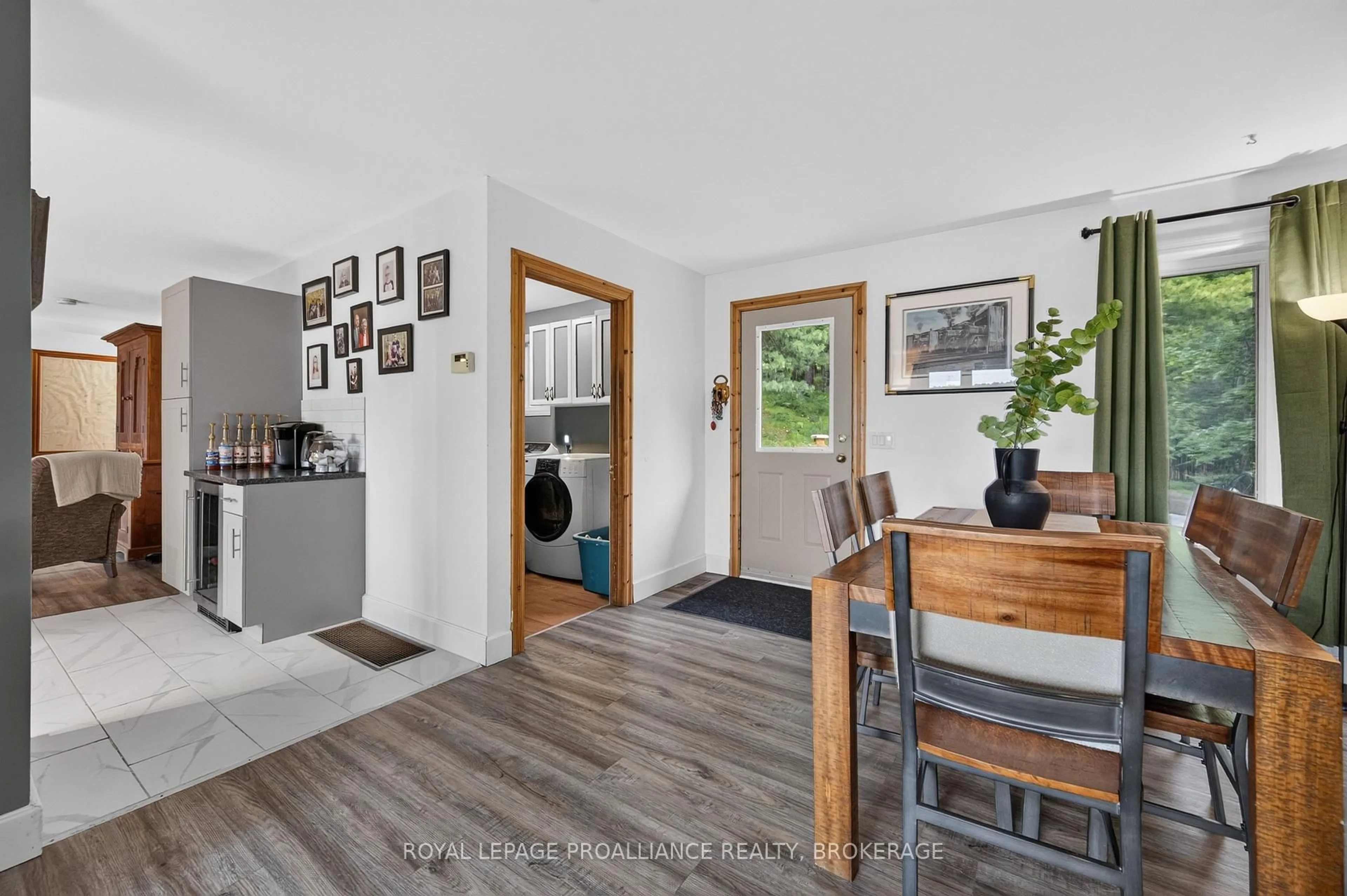 Open concept kitchen, wood/laminate floor for 134 Black Rapids Rd, Leeds and the Thousand Islands Ontario K0E 1N0
