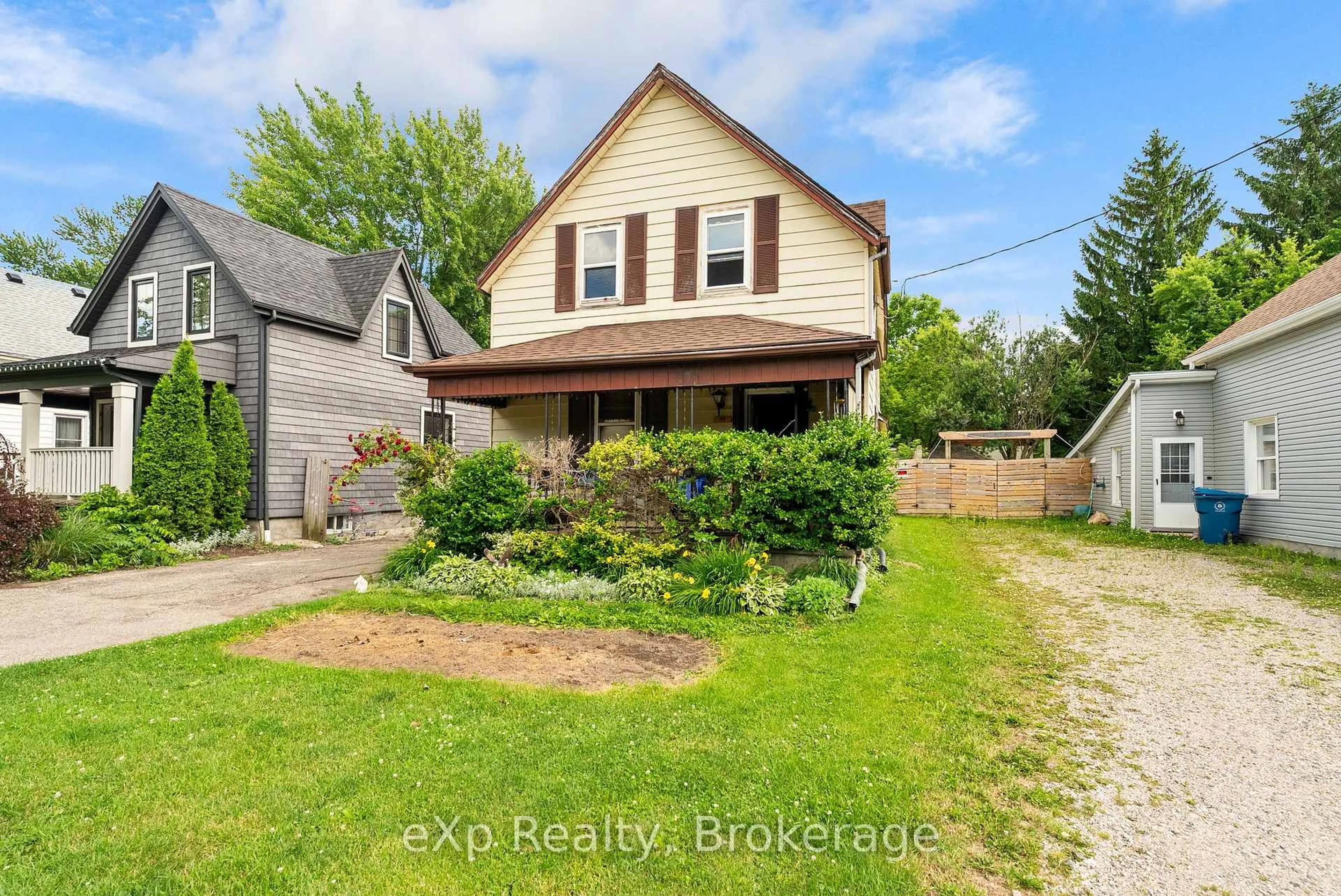 A pic from outside/outdoor area/front of a property/back of a property/a pic from drone, street for 99 Rebecca St, Stratford Ontario N5A 3P4