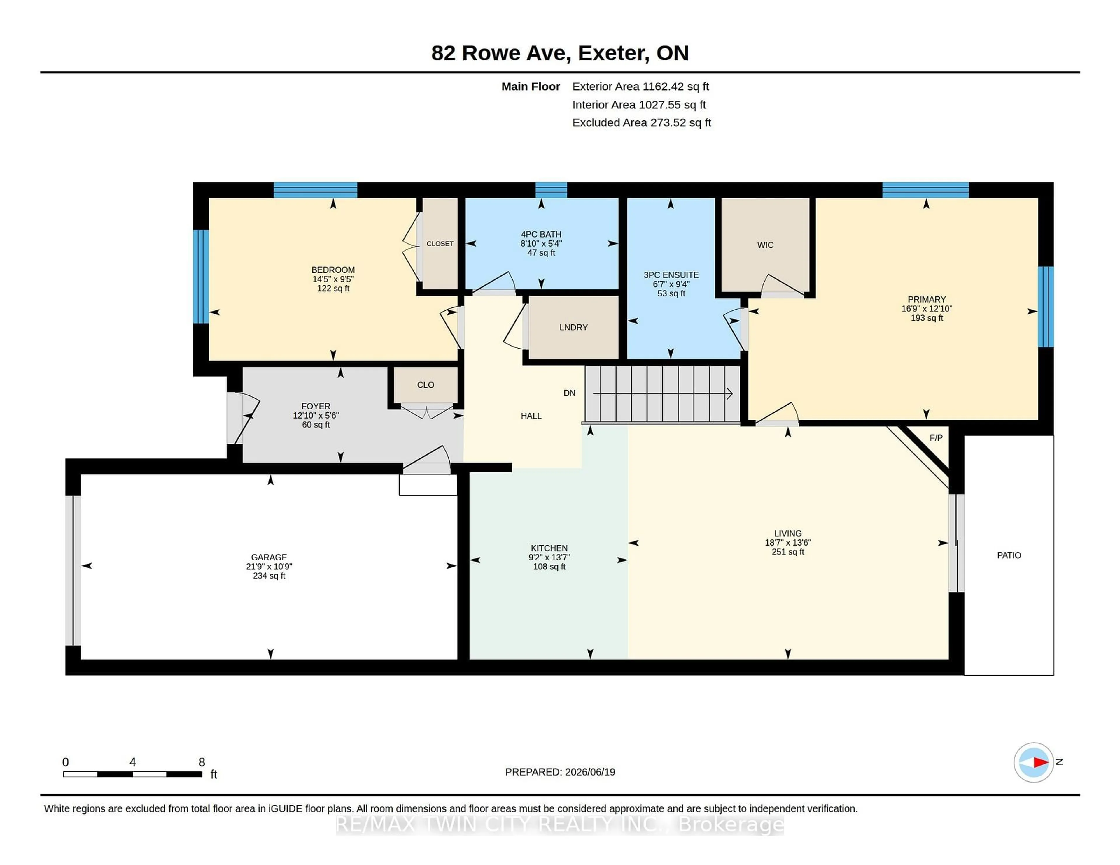 Floor plan for 82 Rowe Ave, South Huron Ontario N0M 1S1