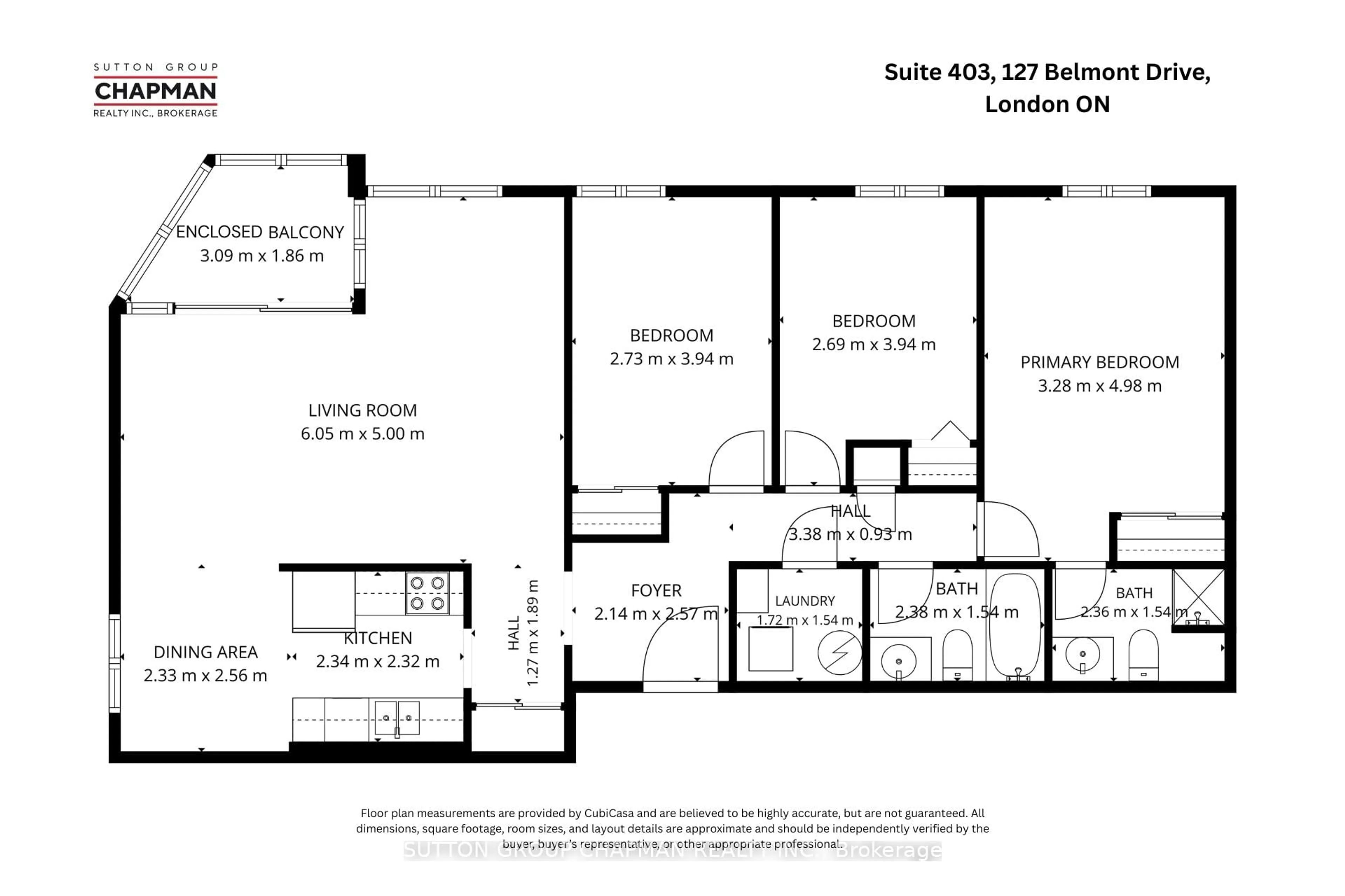 Floor plan for 127 Belmont Dr #403, London South Ontario N6J 4J7