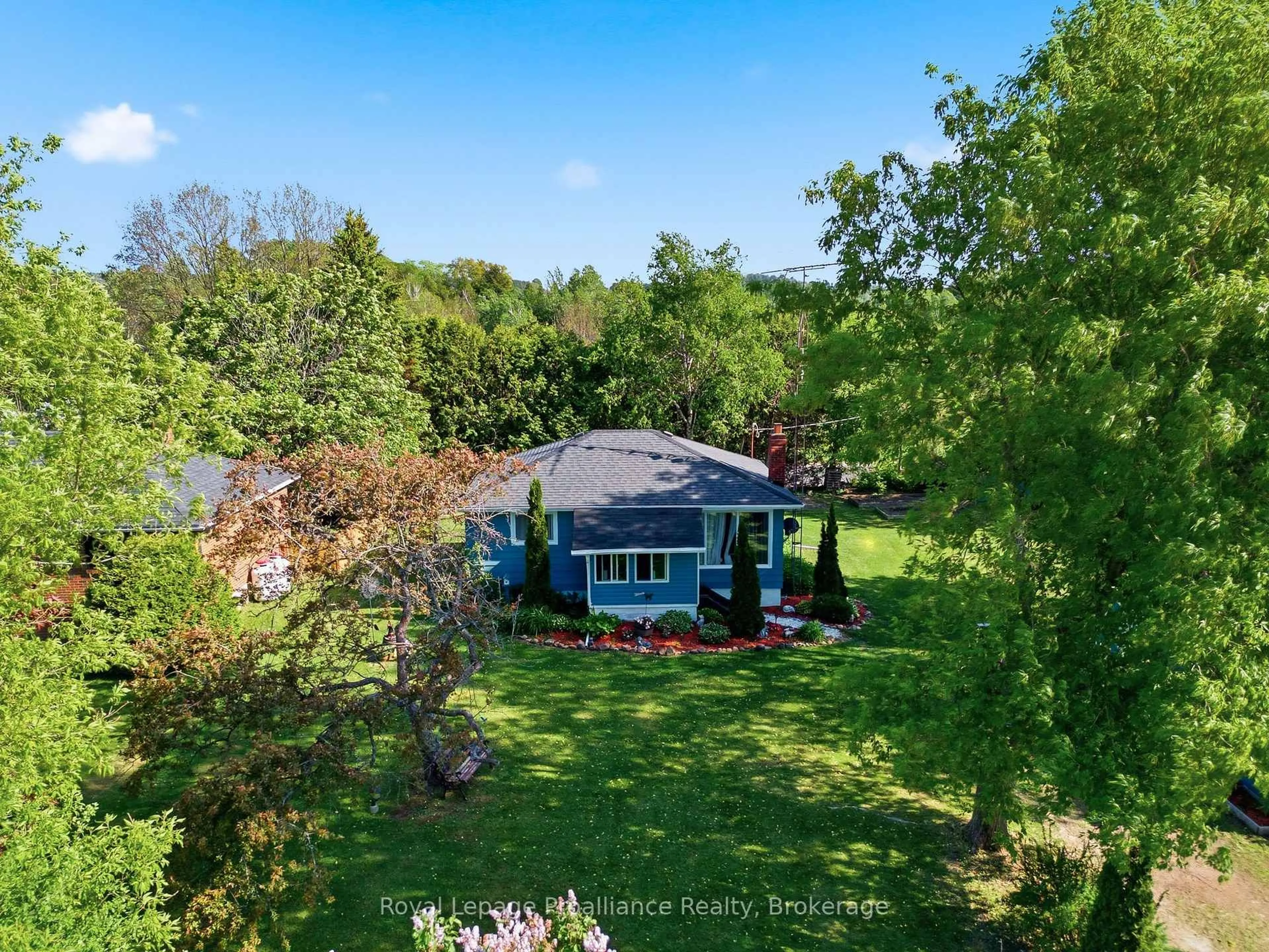 A pic from outside/outdoor area/front of a property/back of a property/a pic from drone, water/lake/river/ocean view for 7497 Cavan Rd, Hamilton Township Ontario K0L 1E0