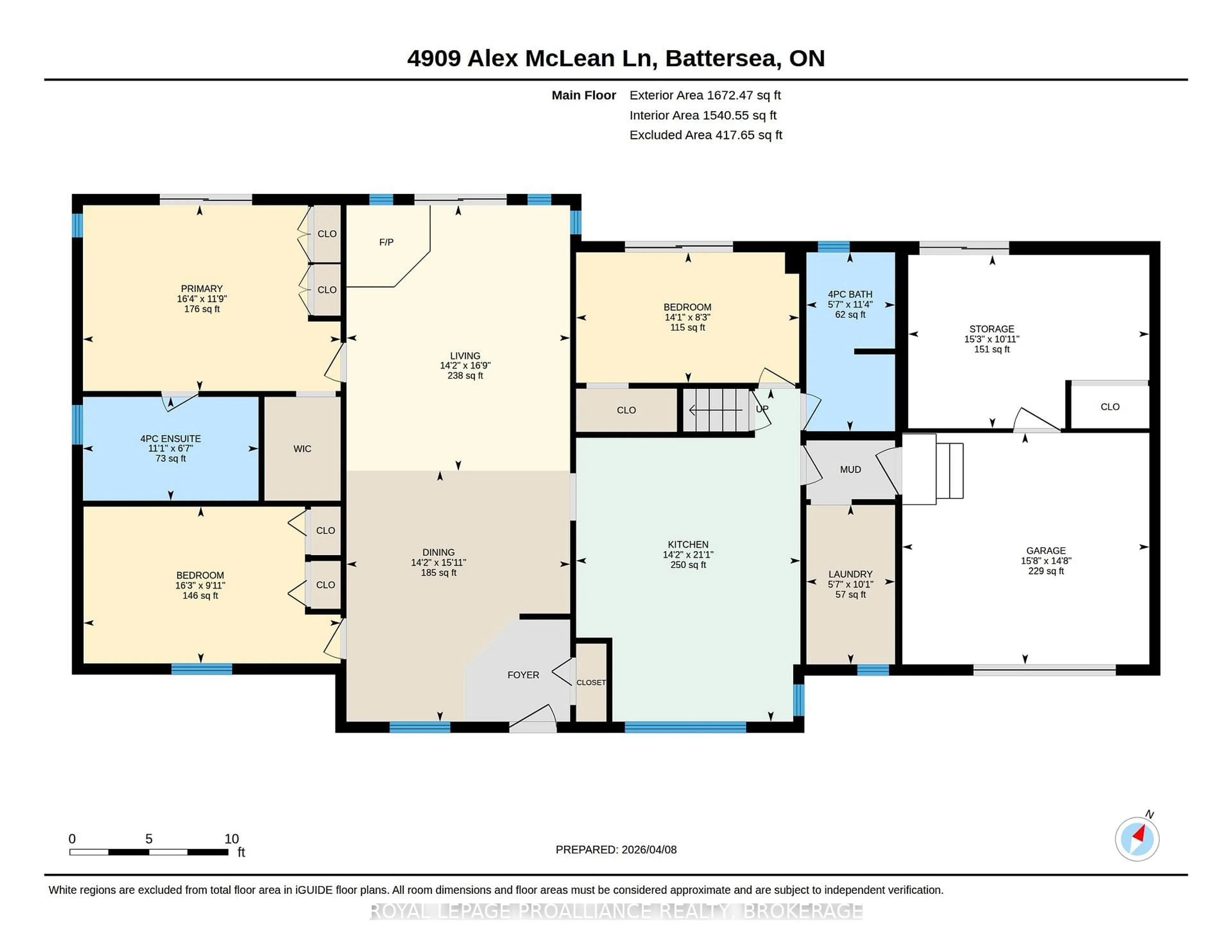 Floor plan for 4909 Alex Mclean Lane, Battersea Ontario K0H 1H0