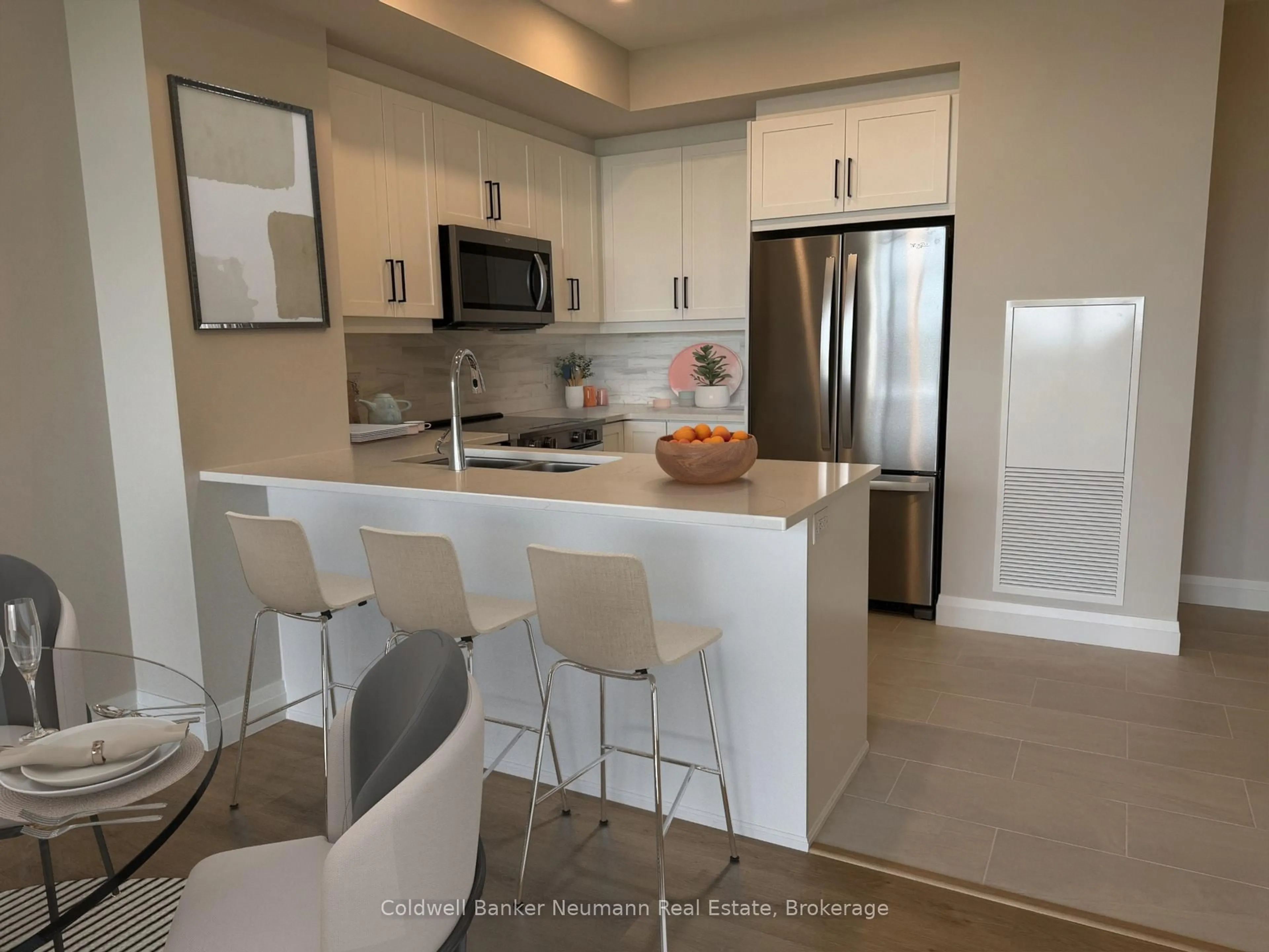 Open concept kitchen, ceramic/tile floor for 1882 Gordon St #622, Guelph Ontario N1L 0P6