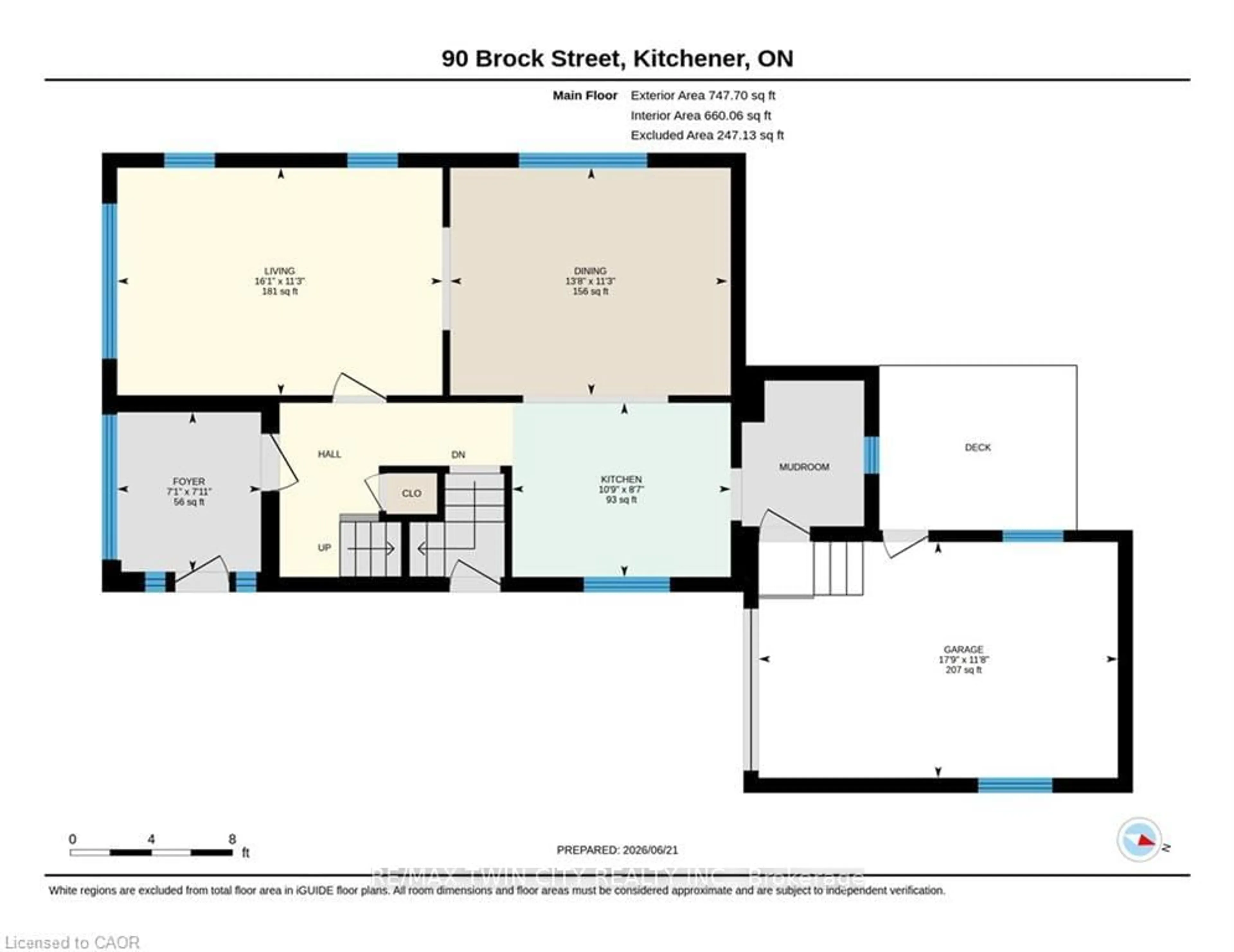 Floor plan for 90 BROCK St, Kitchener Ontario N2M 1X3