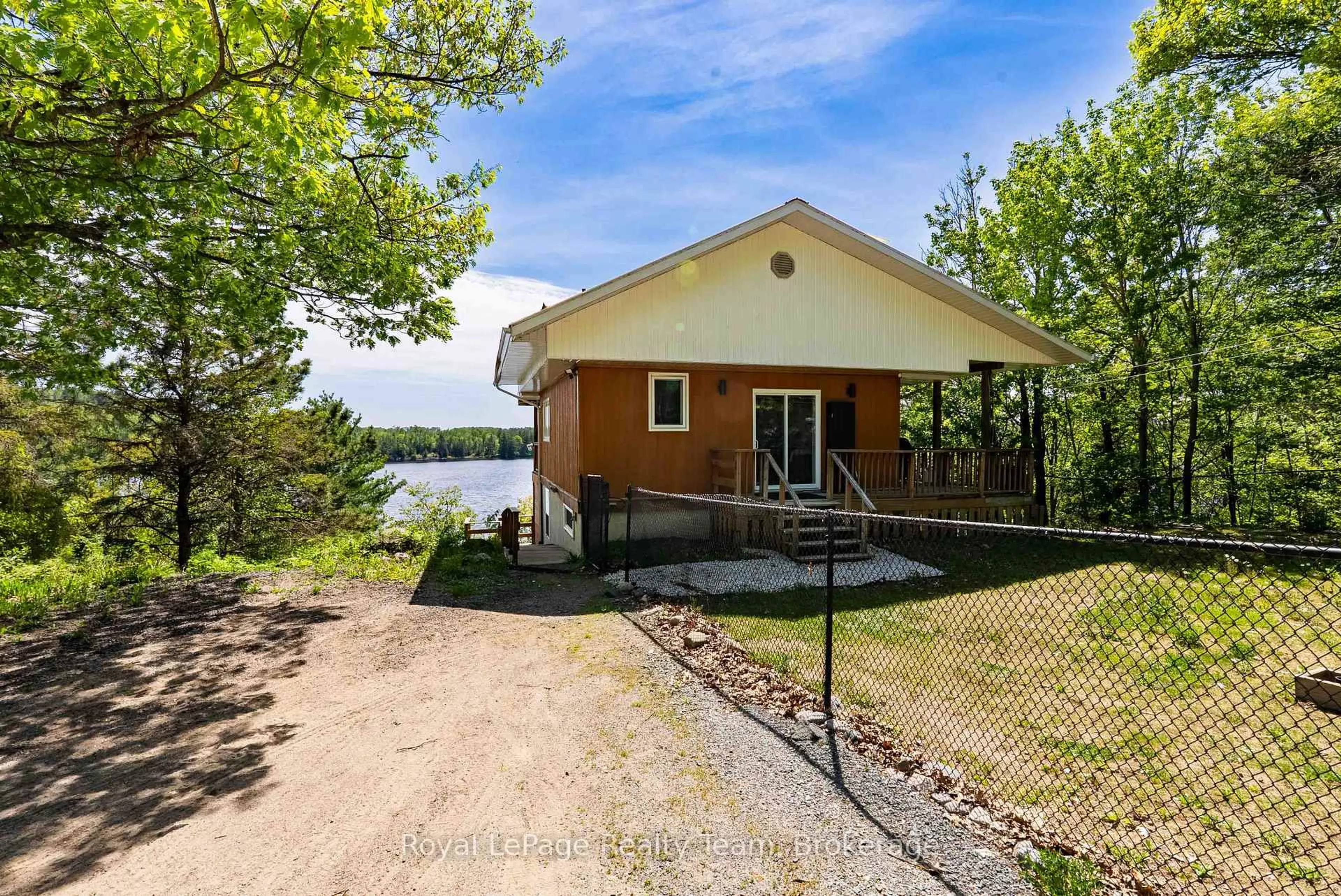A pic from outside/outdoor area/front of a property/back of a property/a pic from drone, water/lake/river/ocean view for 475 Waterfalls Rd, Sables-Spanish Rivers Ontario P0P 2E0