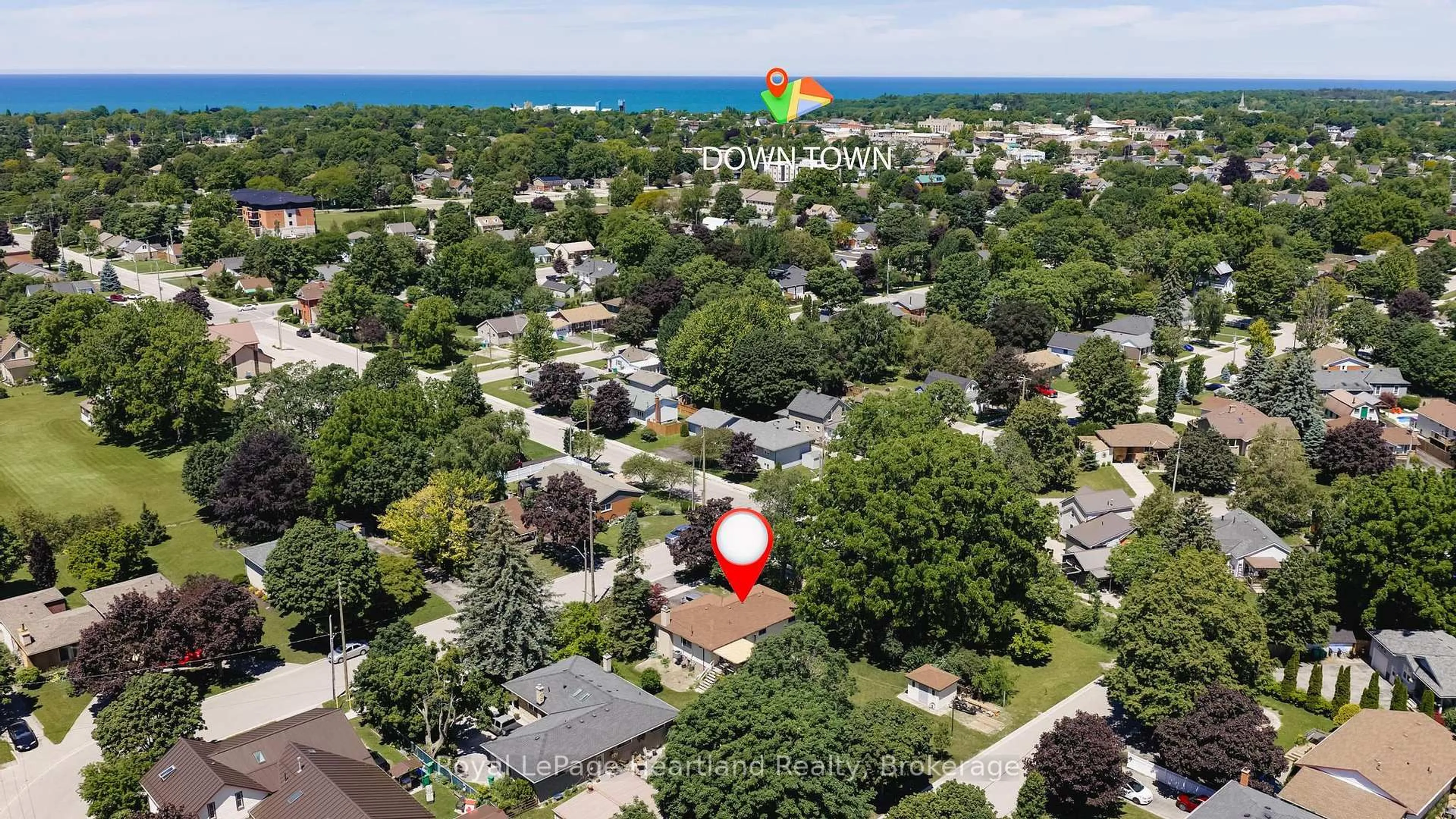 A pic from outside/outdoor area/front of a property/back of a property/a pic from drone, street for 235 Hincks St, Goderich Ontario N7A 3C9