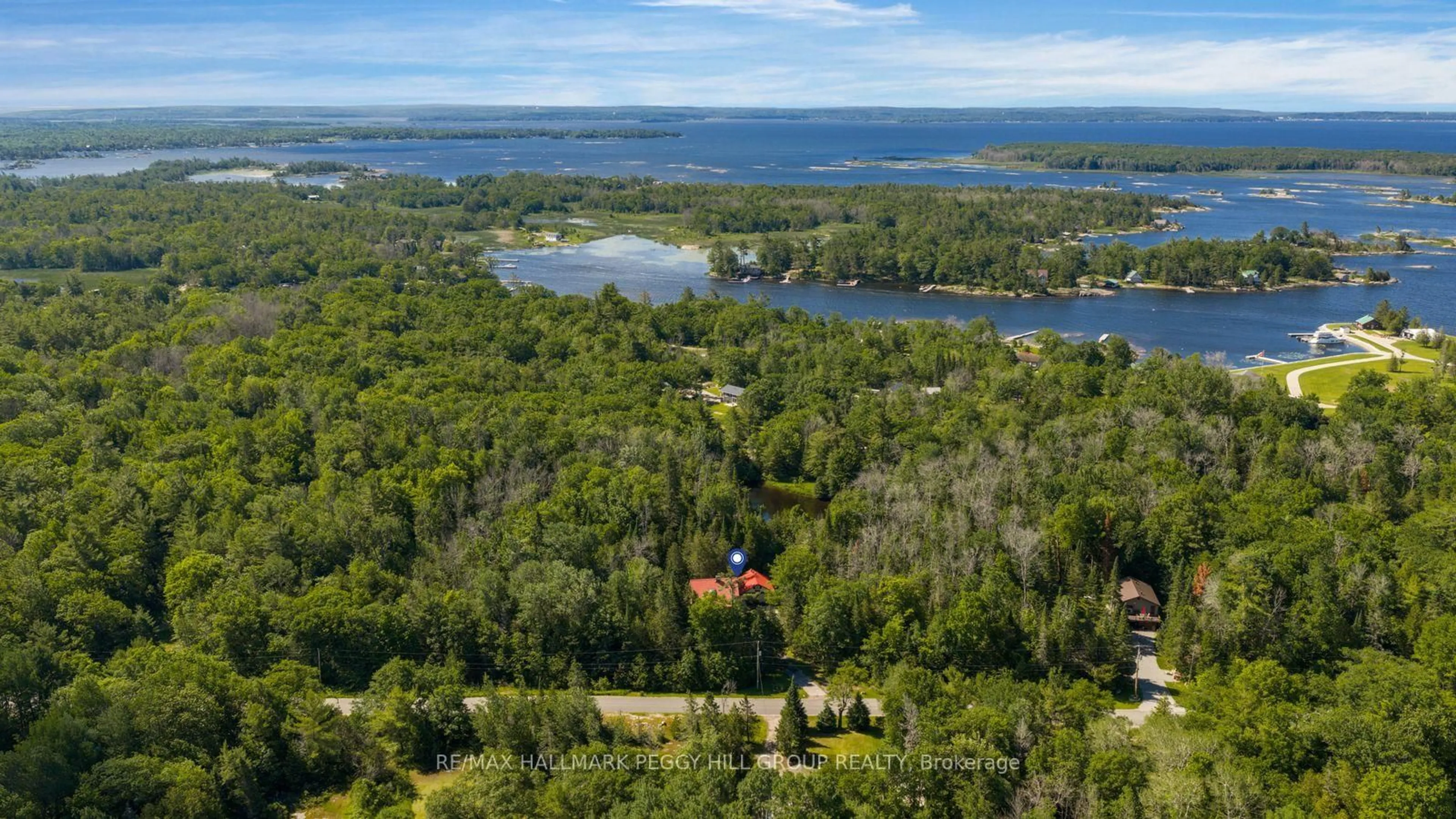 A pic from outside/outdoor area/front of a property/back of a property/a pic from drone, water/lake/river/ocean view for 157 Baxter Loop Rd, Georgian Bay Ontario L0K 1S0
