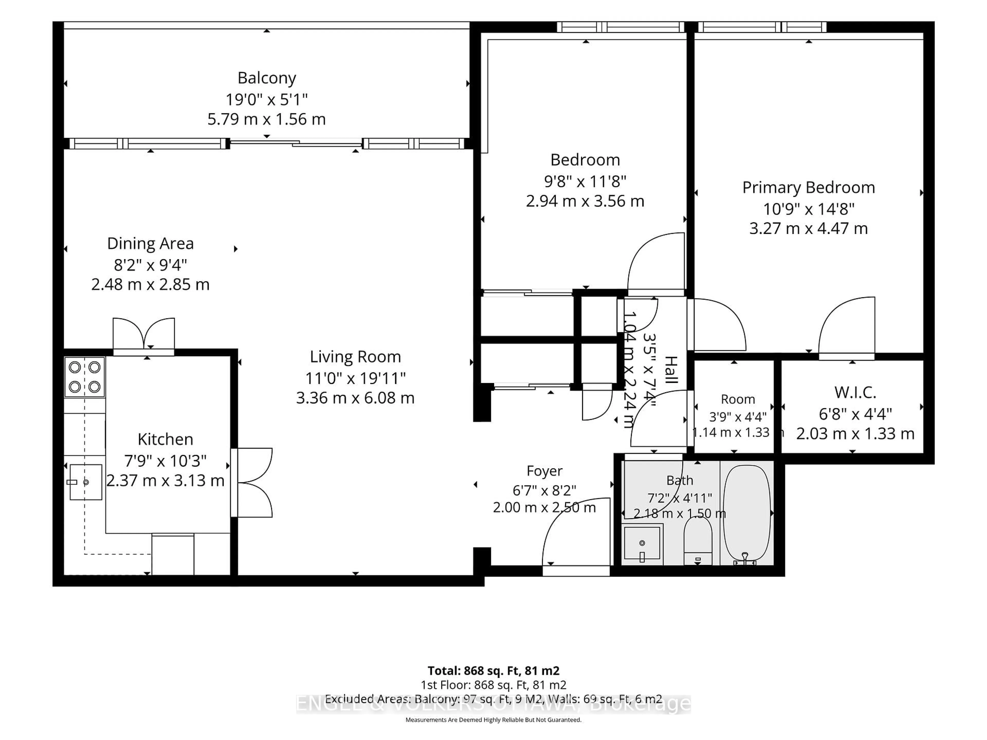 Floor plan for 2625 Regina St #1102, Ottawa Ontario K2B 5W8