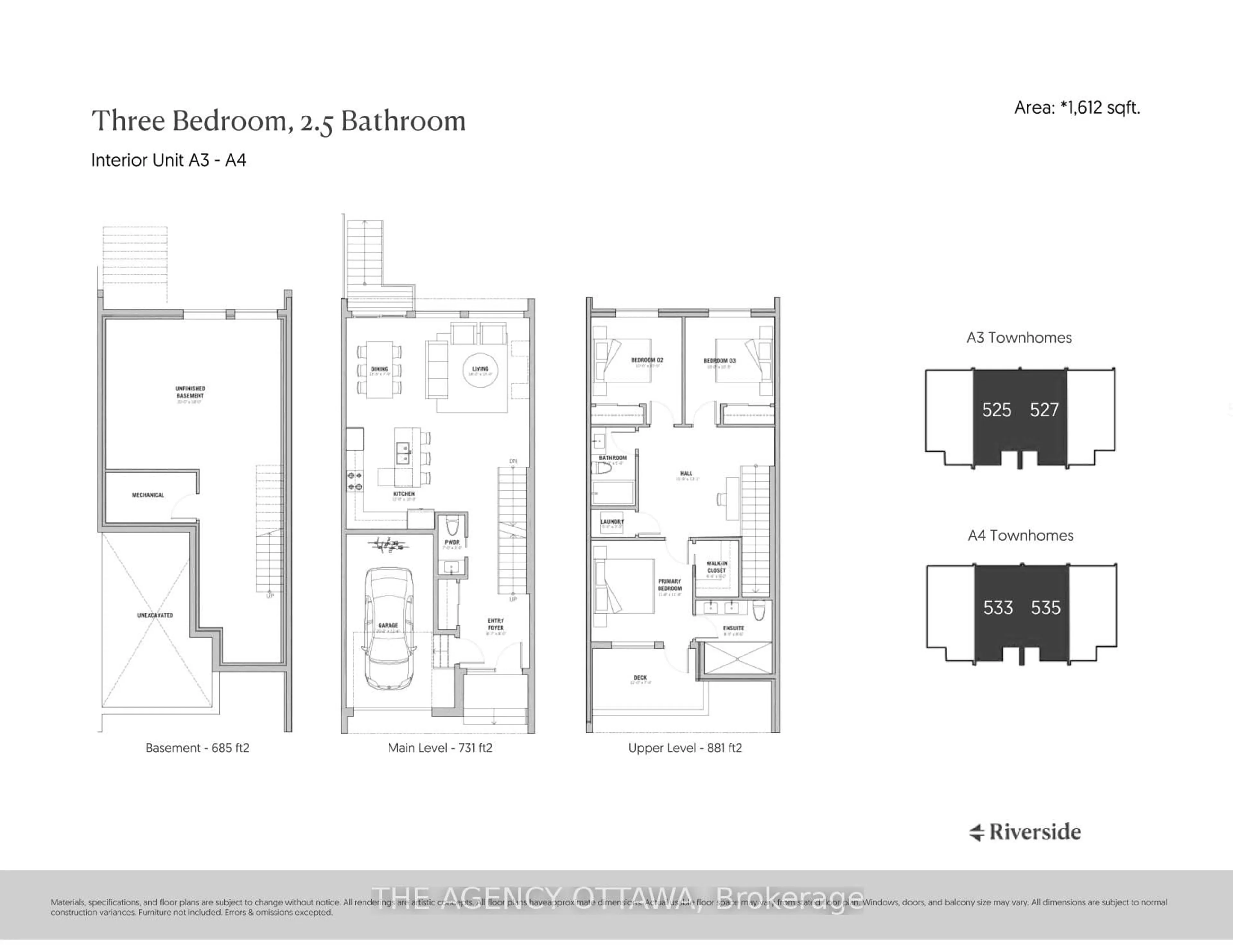 Floor plan for 525 Adventure Private, Ottawa Ontario K1V 9T2