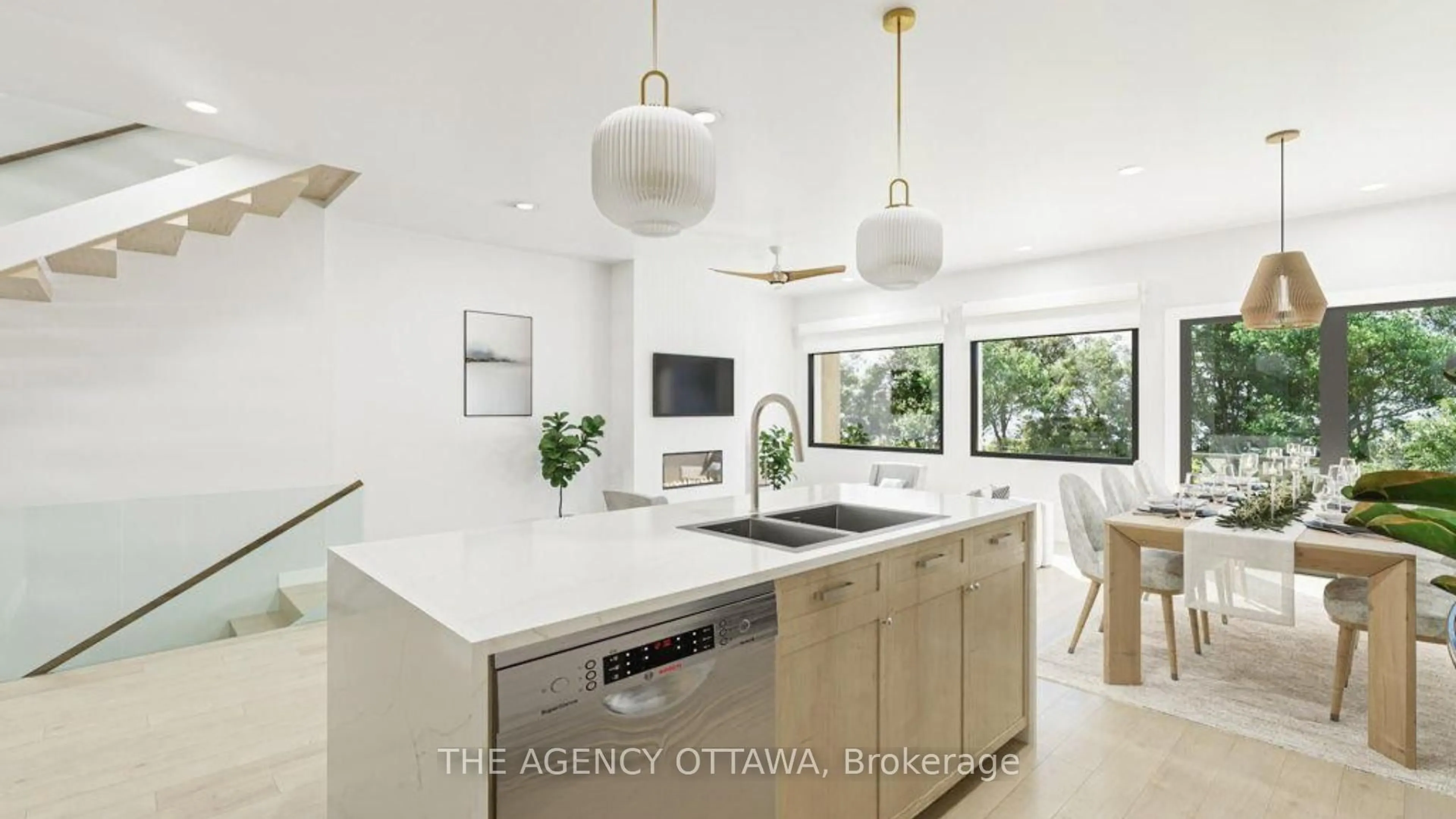 Open concept kitchen, ceramic/tile floor for 525 Adventure Private, Ottawa Ontario K1V 9T2