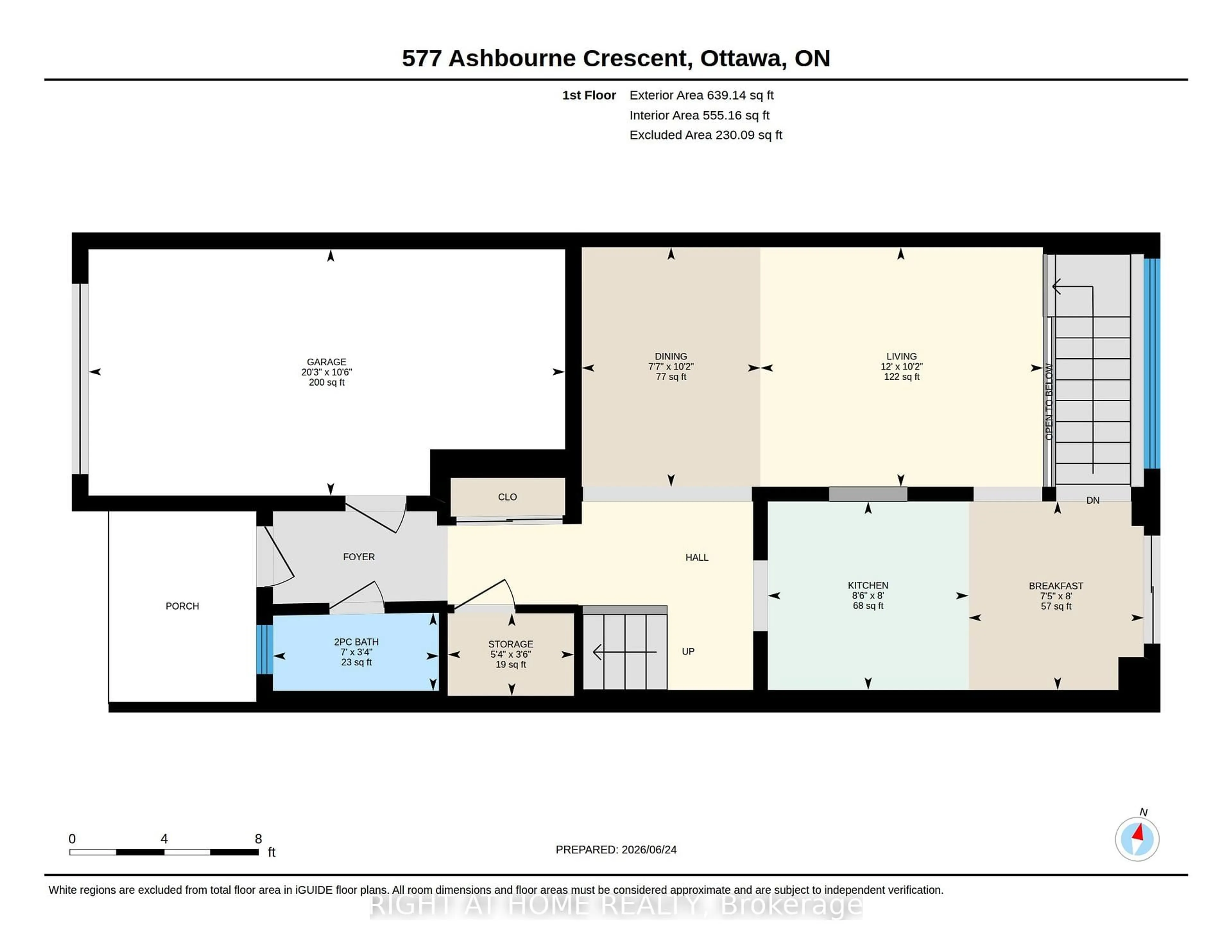 Floor plan for 577 Ashbourne Cres, Ottawa Ontario K2J 0P5