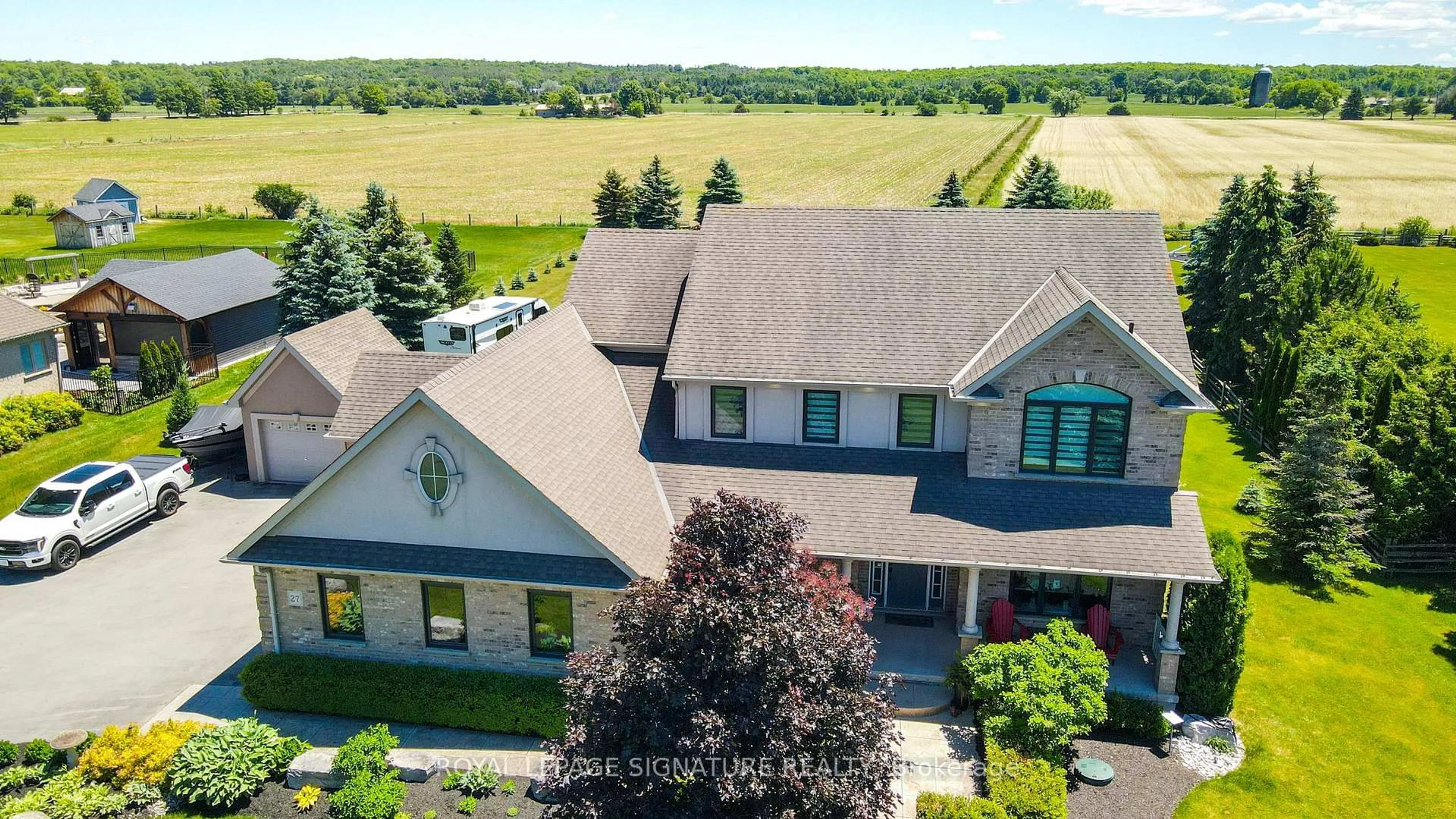 A pic from outside/outdoor area/front of a property/back of a property/a pic from drone, unknown for 27 Leenders Lane, Erin Ontario N0B 1T0