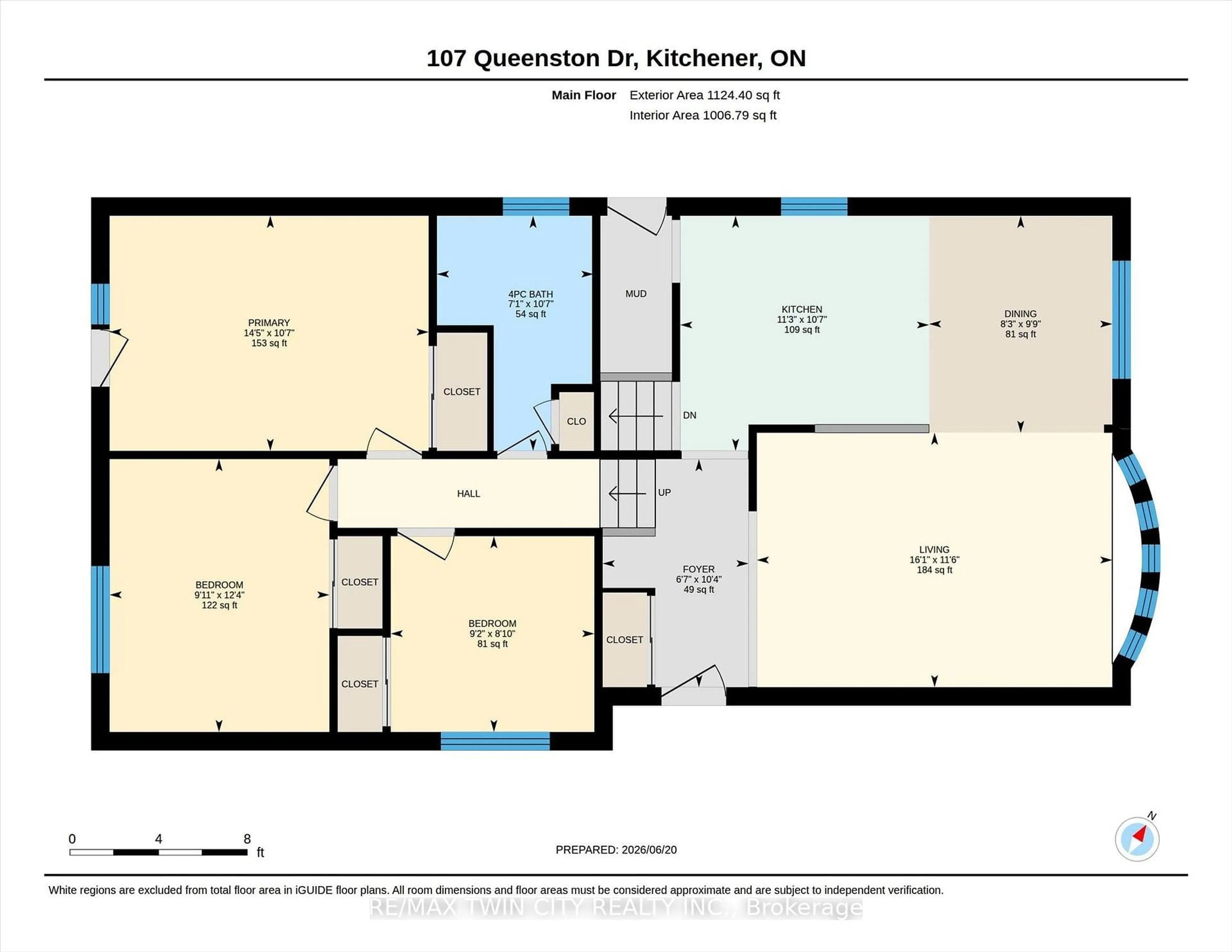 Floor plan for 107 Queenston Dr, Kitchener Ontario N2B 2V2